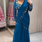 Royal blue Pallazo with drapping  saree