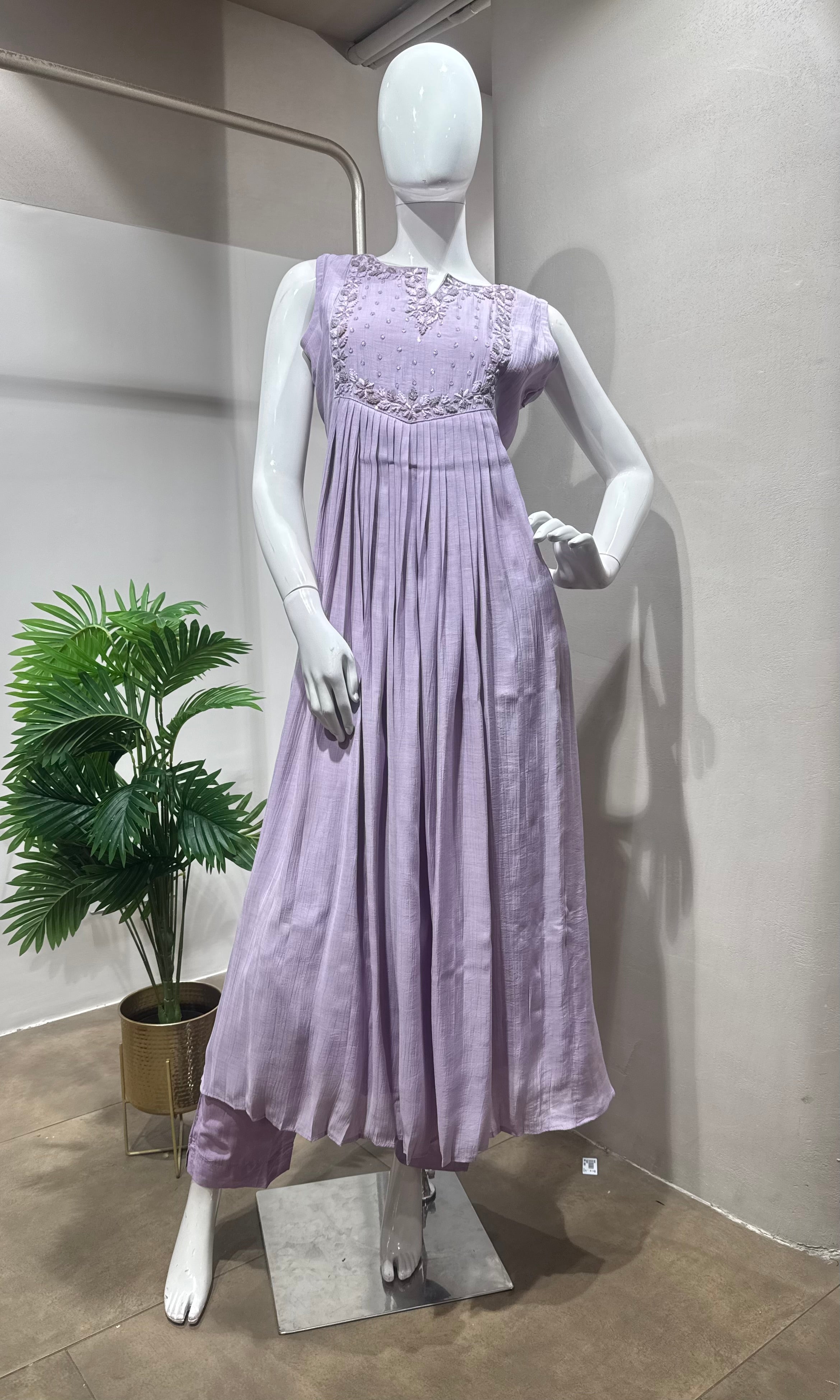 Lavender Bloom Anarkali kurta Set