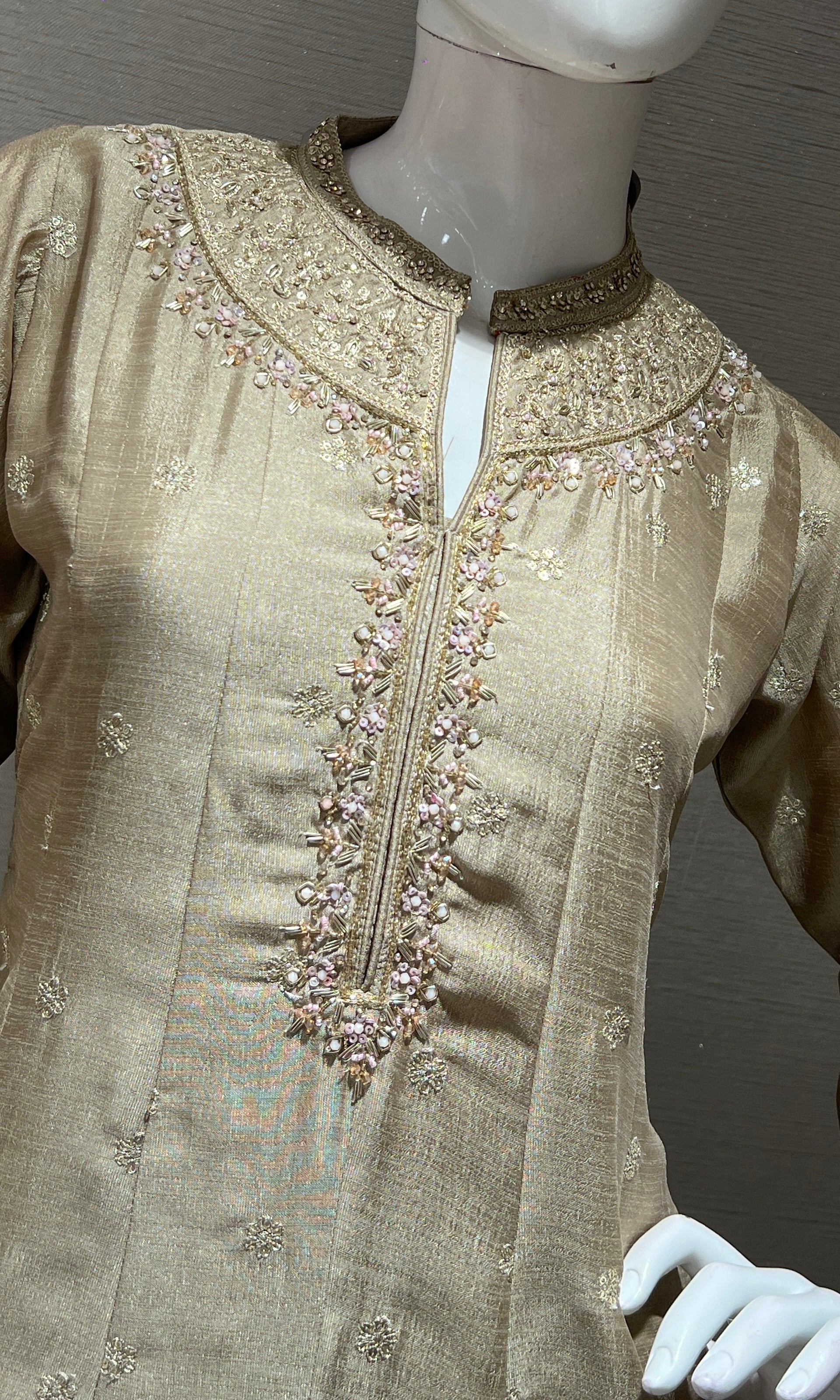 Grey EMBROIDERED Anarkali KURTA SET