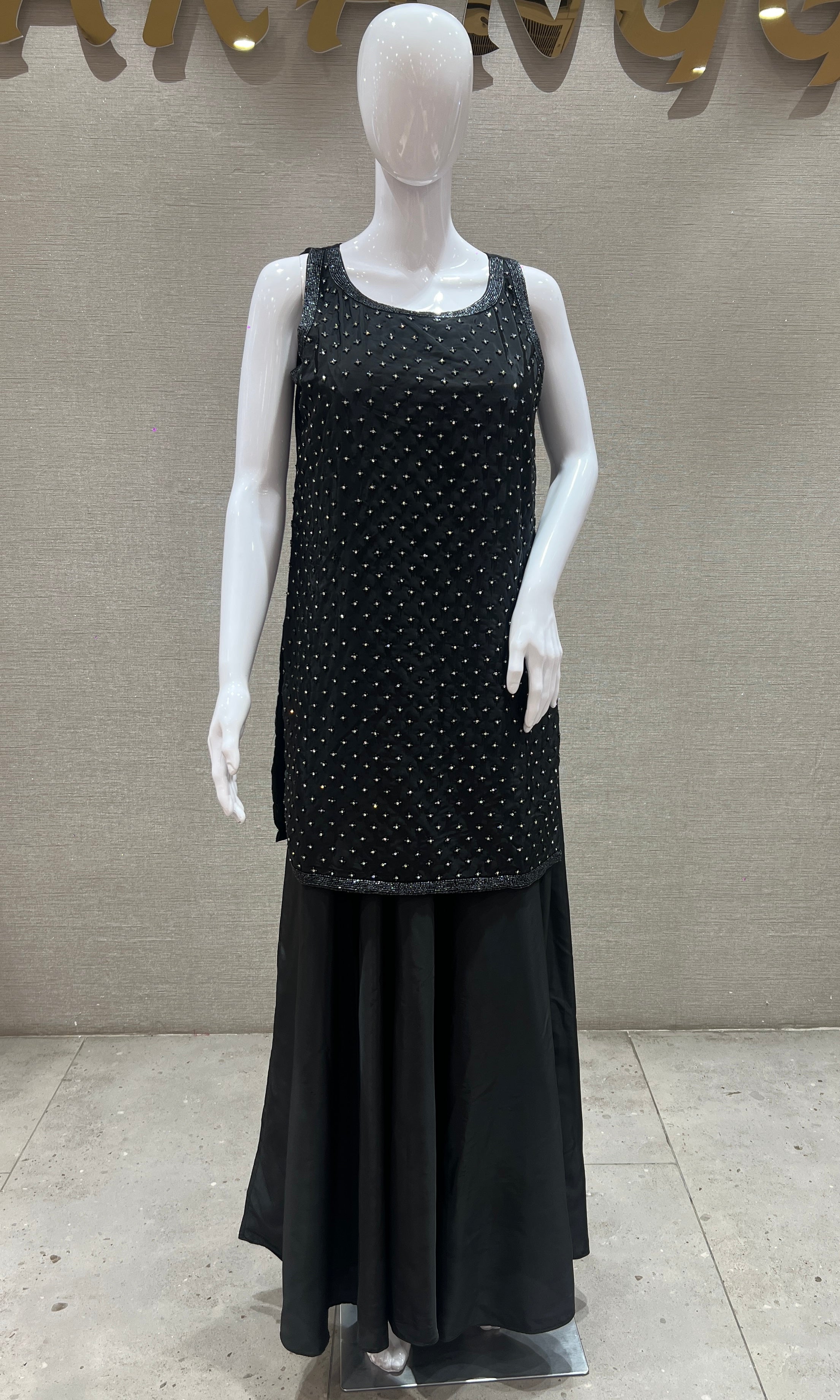 Noir Ruffle Palazzo Set