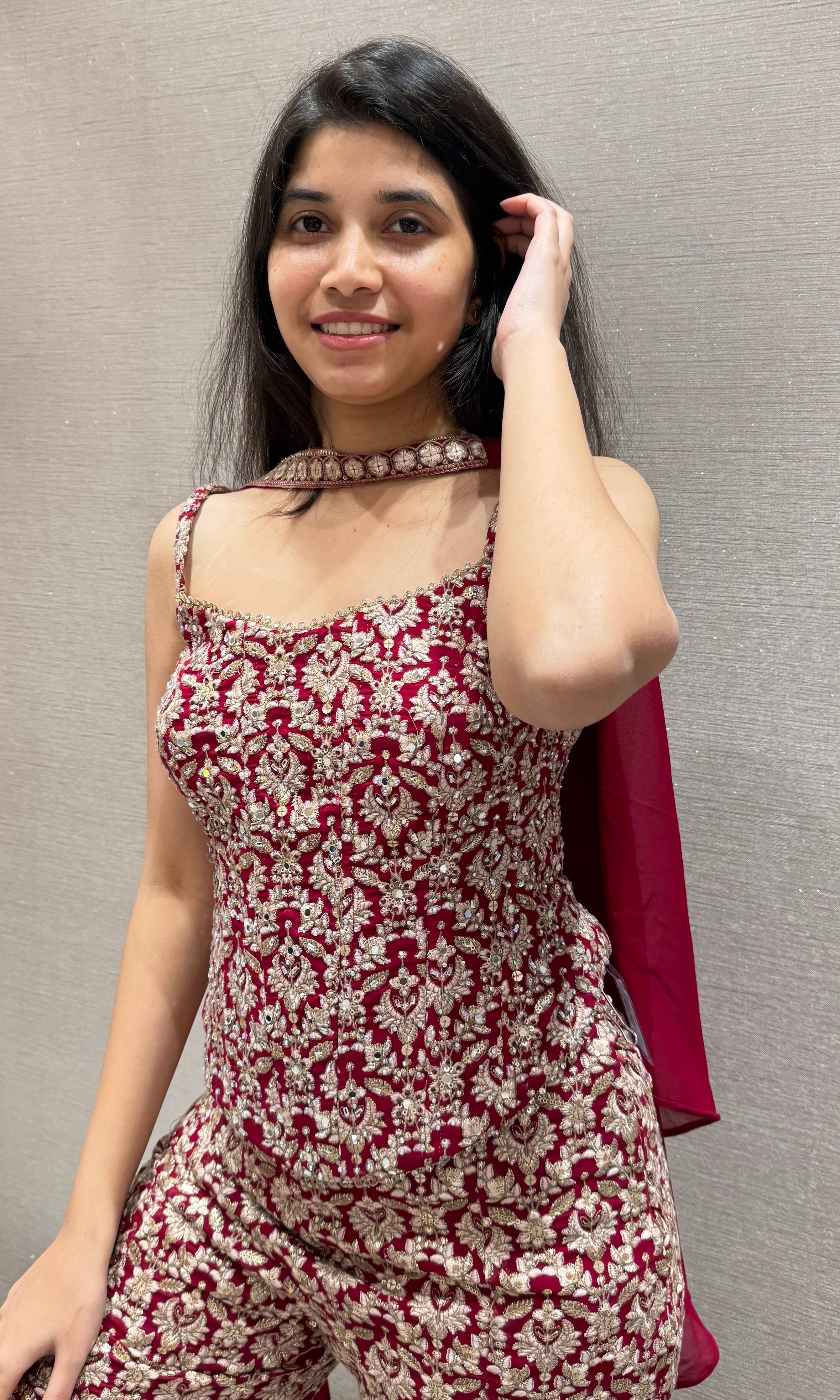 Rani pink EMBELLISHED palazzo SET