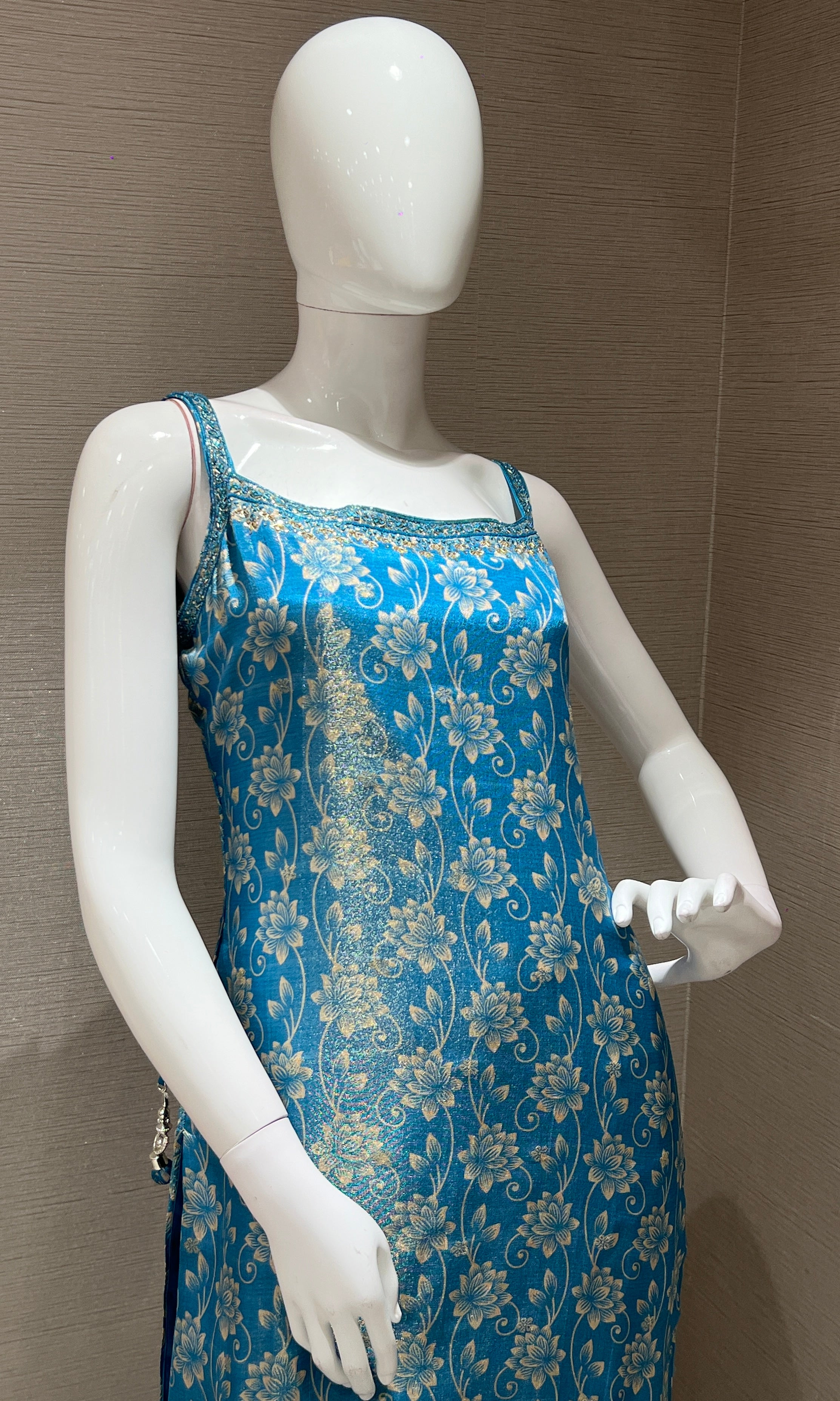 Blue and Gold Ethnic Kurta Set