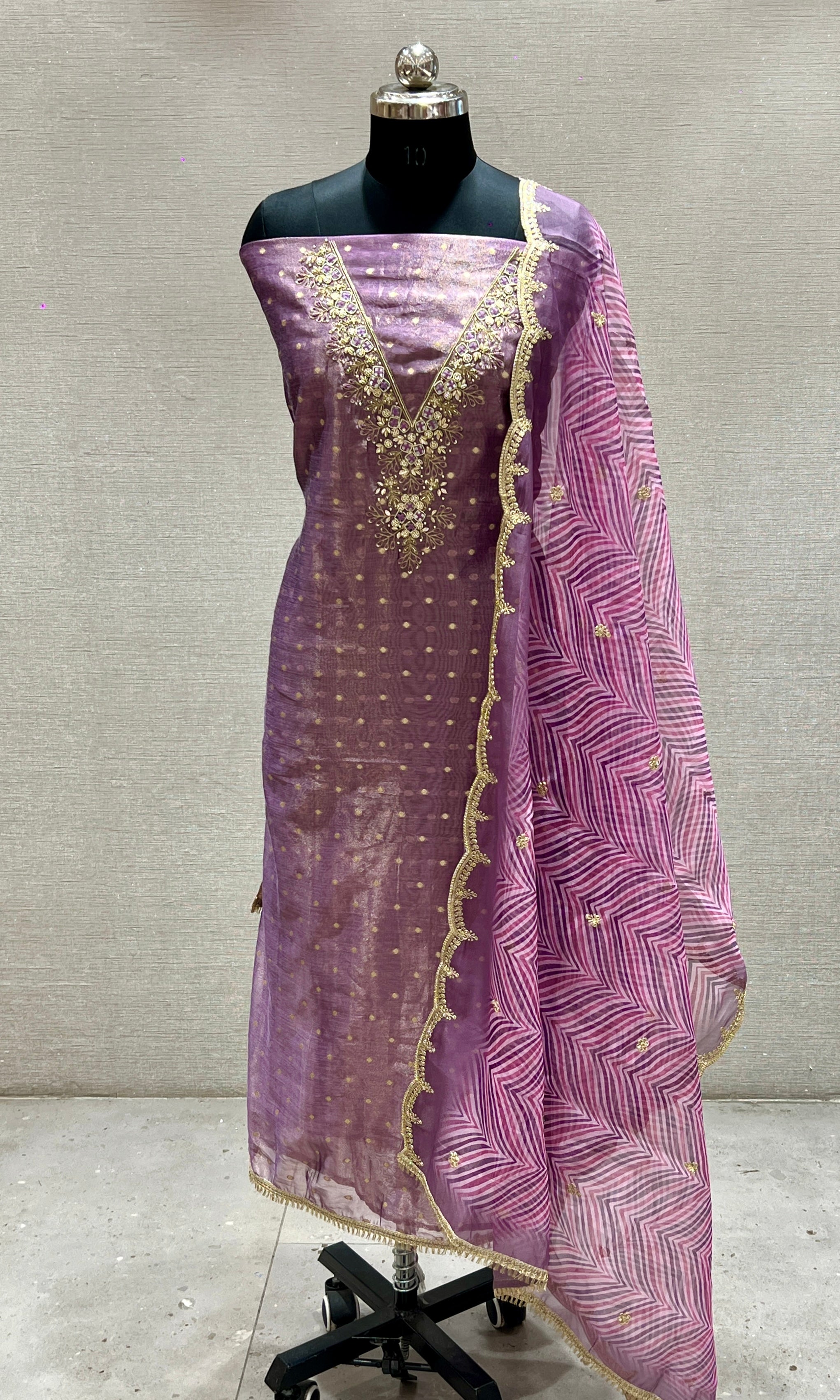 Purple dress material