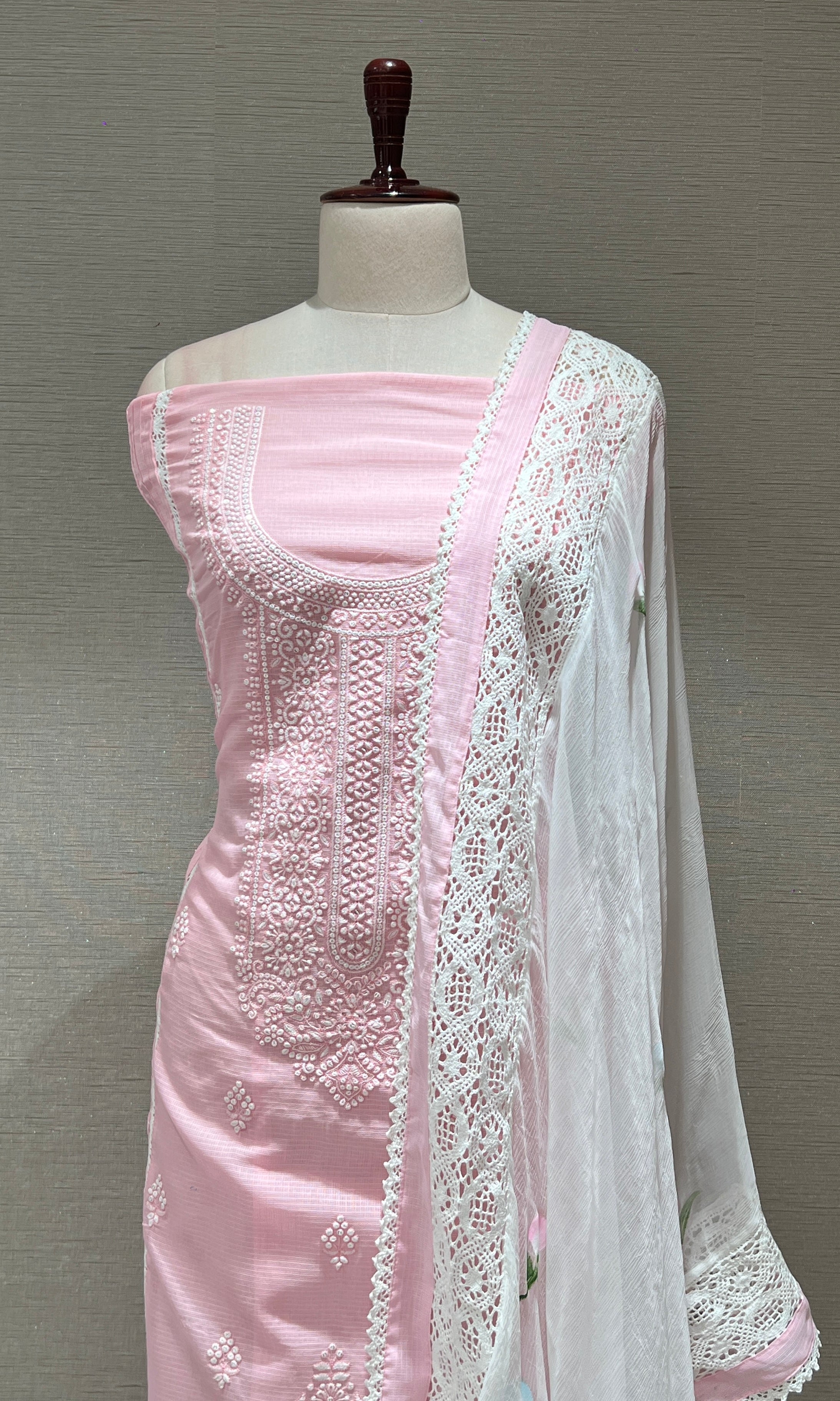Baby pink dress material