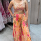 Peach palazzo and croptop with neck dupatta