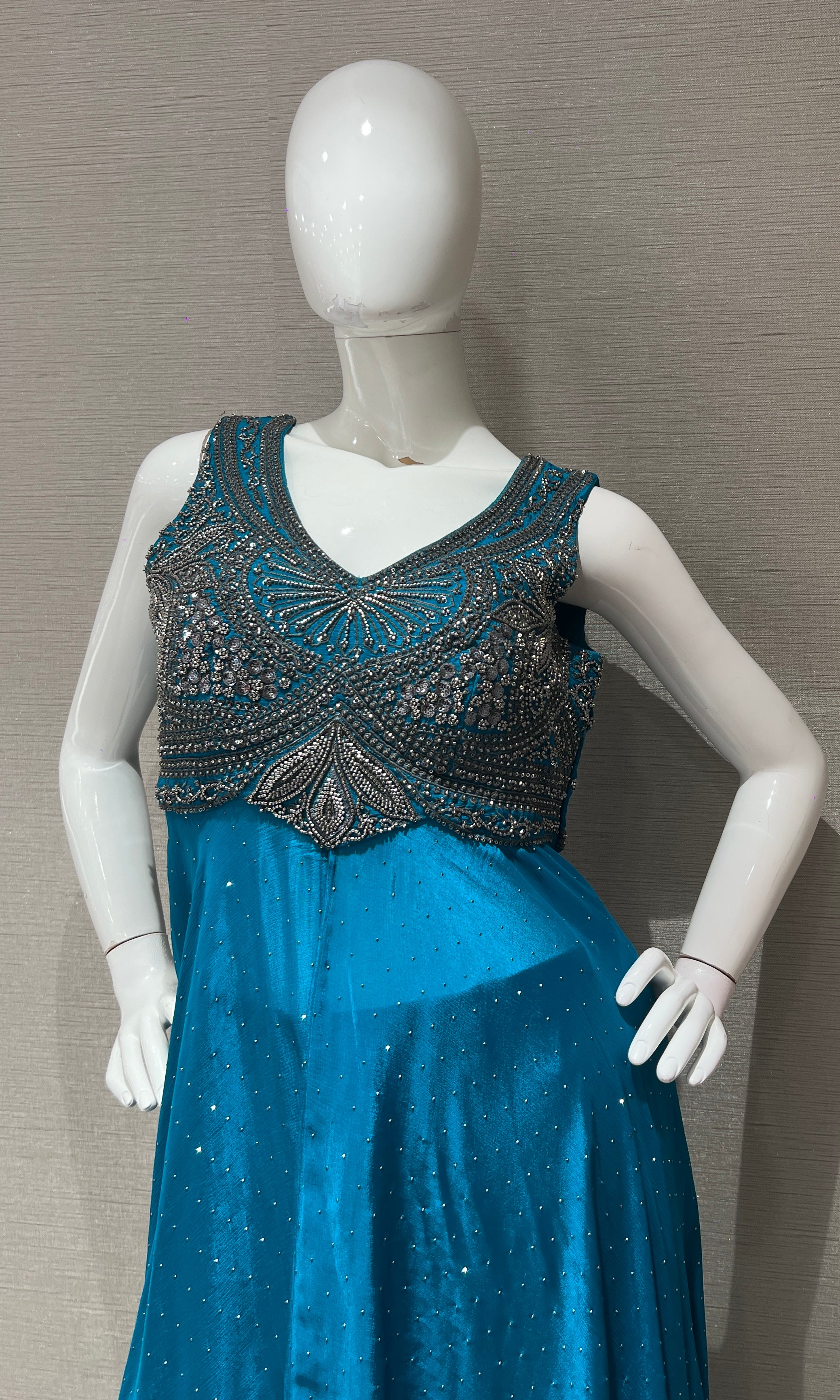 Rama Shimmer anarkali with palazzo pants
