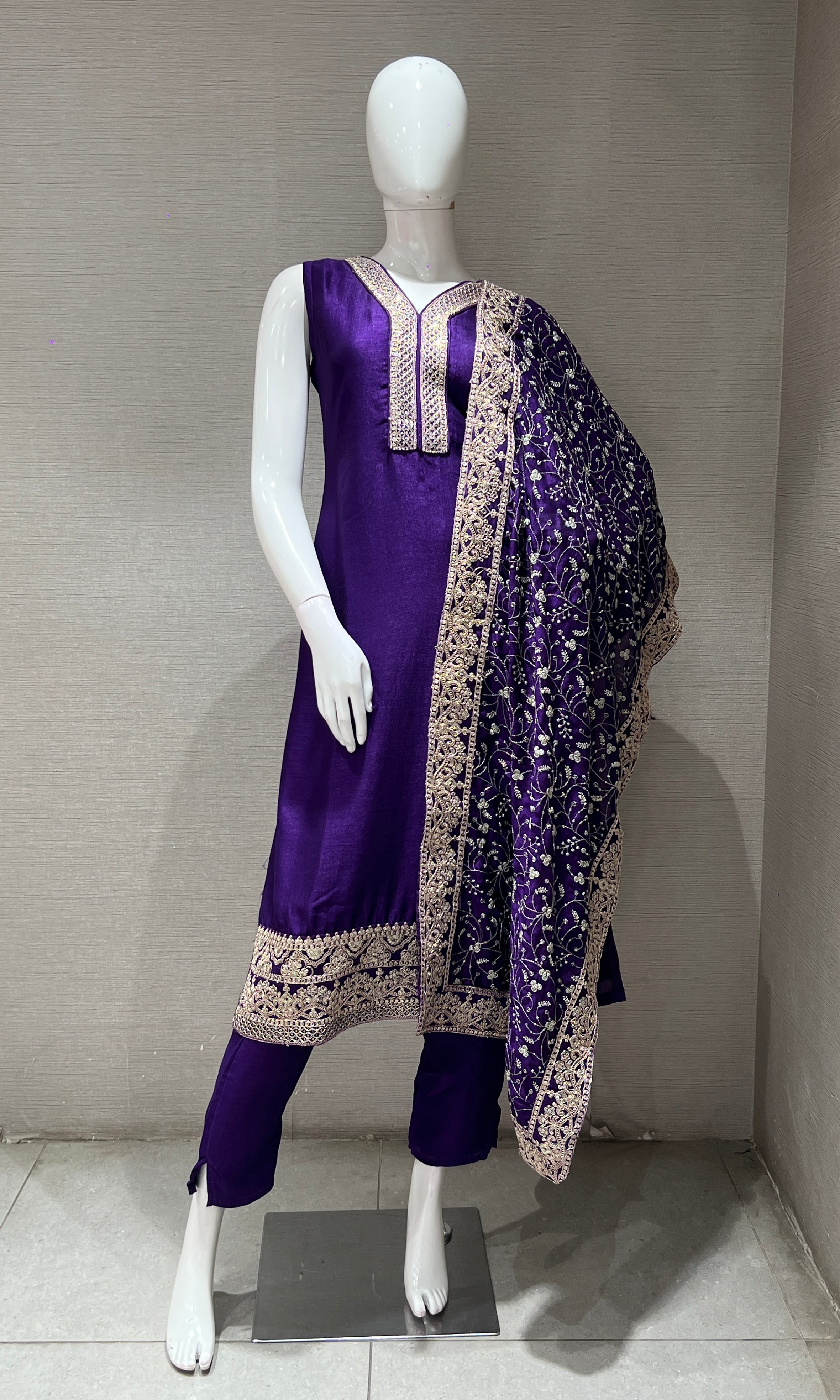 Purple kurta set