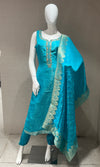 Sea Blue Embroidered Kurta Set