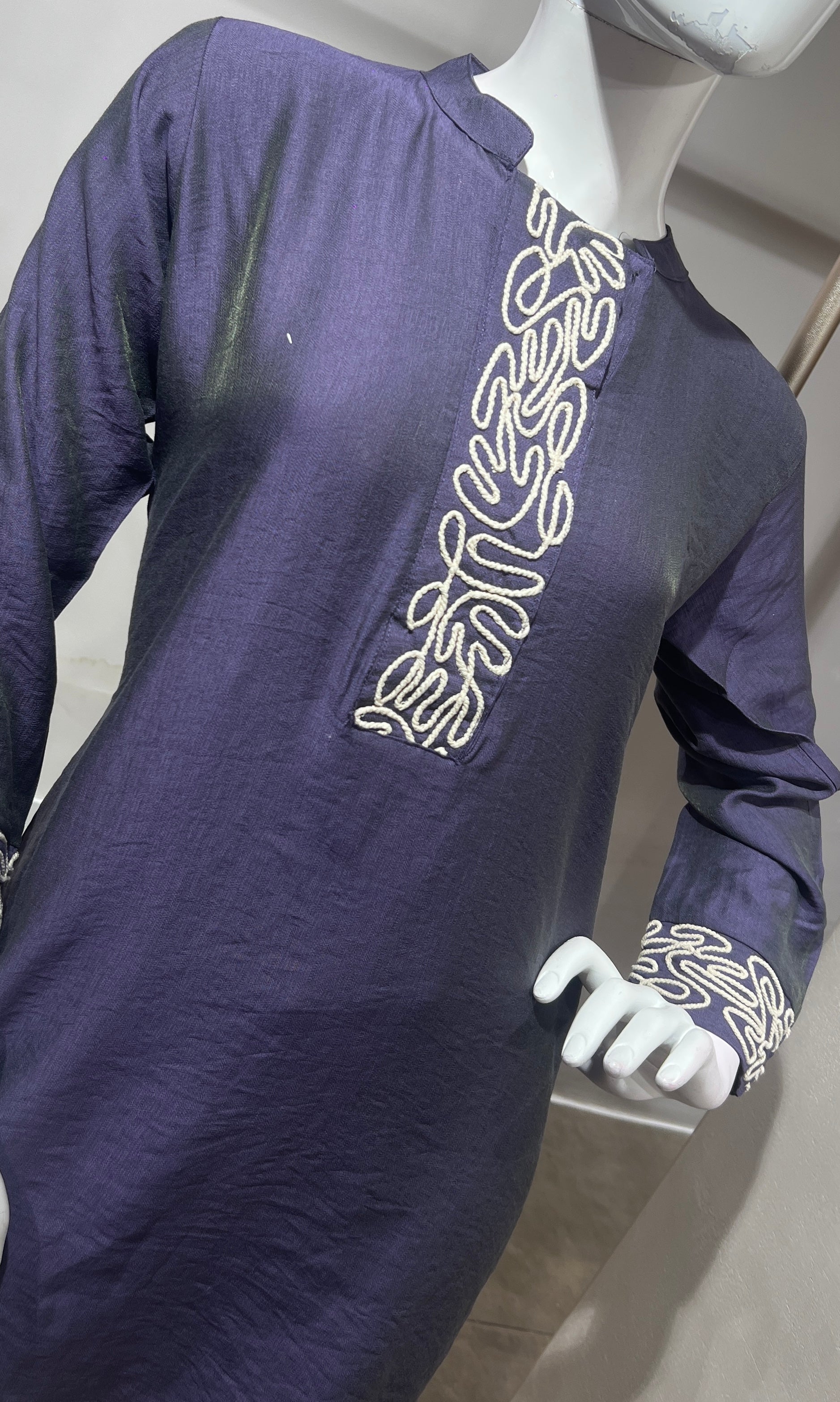 Purple Mandarin Collar Cord Set