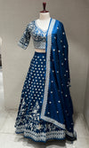 Blue FLORAL EMBROIDERED Lehenga