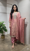 onion Pink Embroidered kurta set