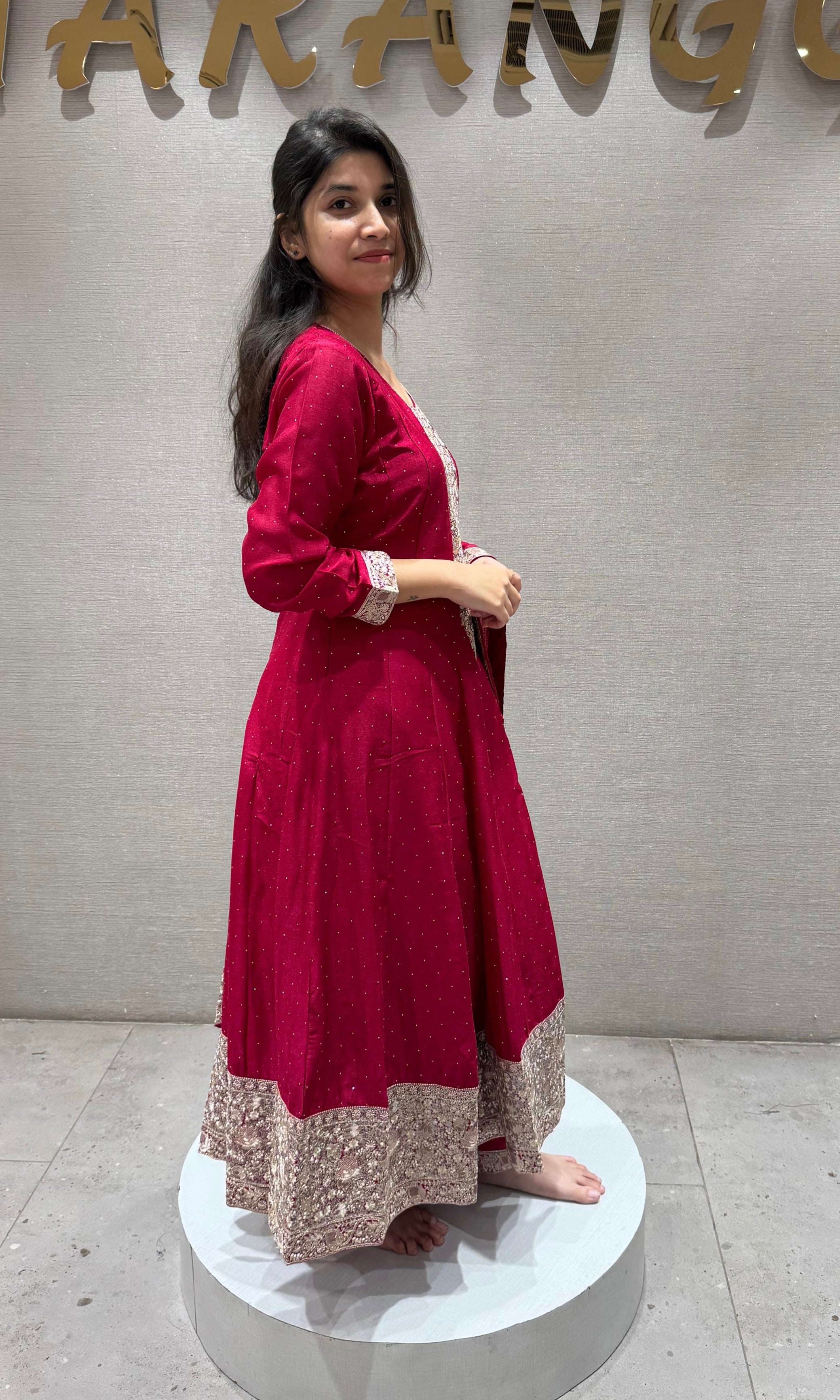 Rani Pink Graceful Anarkali Kurta Set with Dupatta