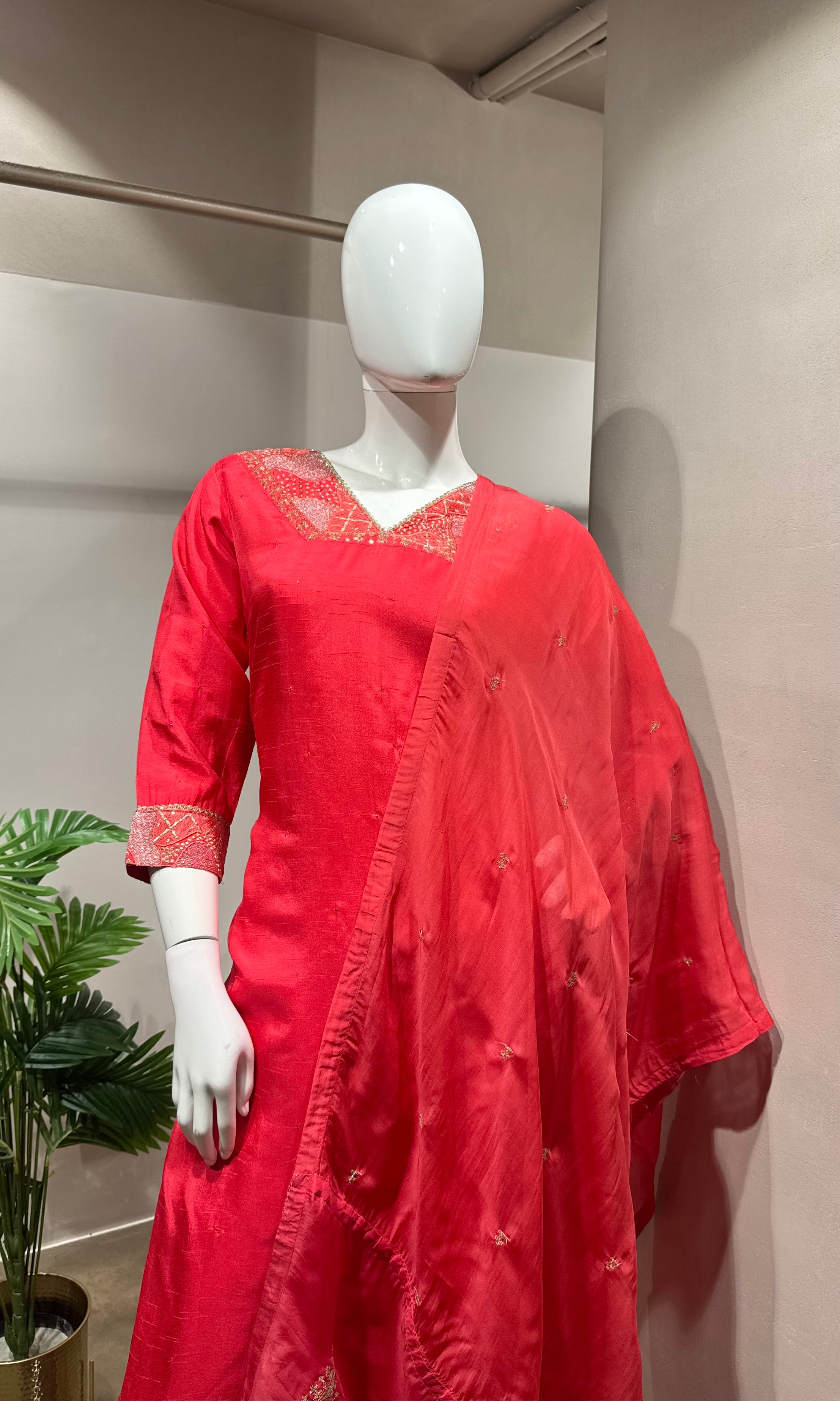 Rani pink kurta set