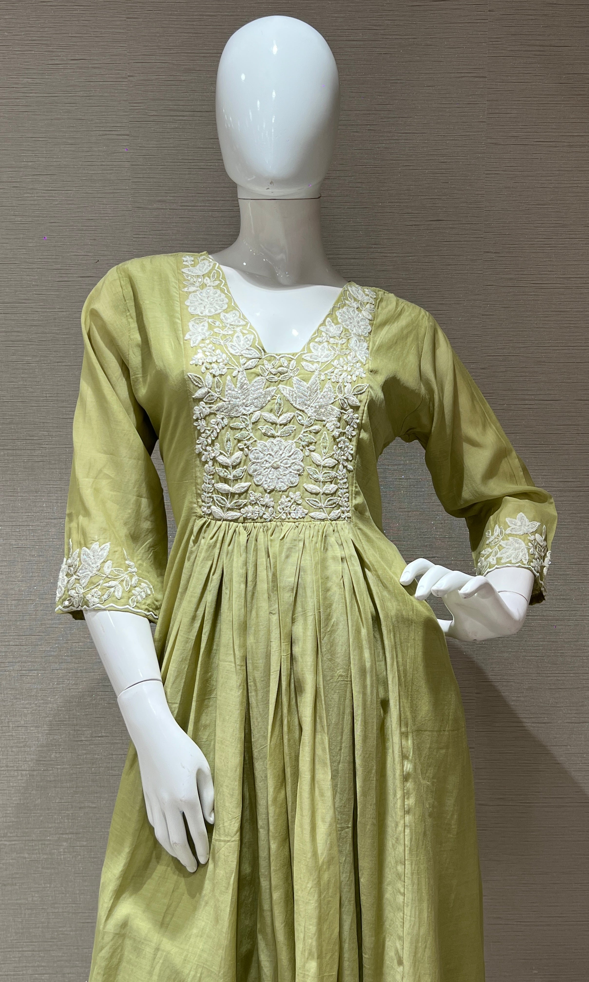 Pista green kurta set