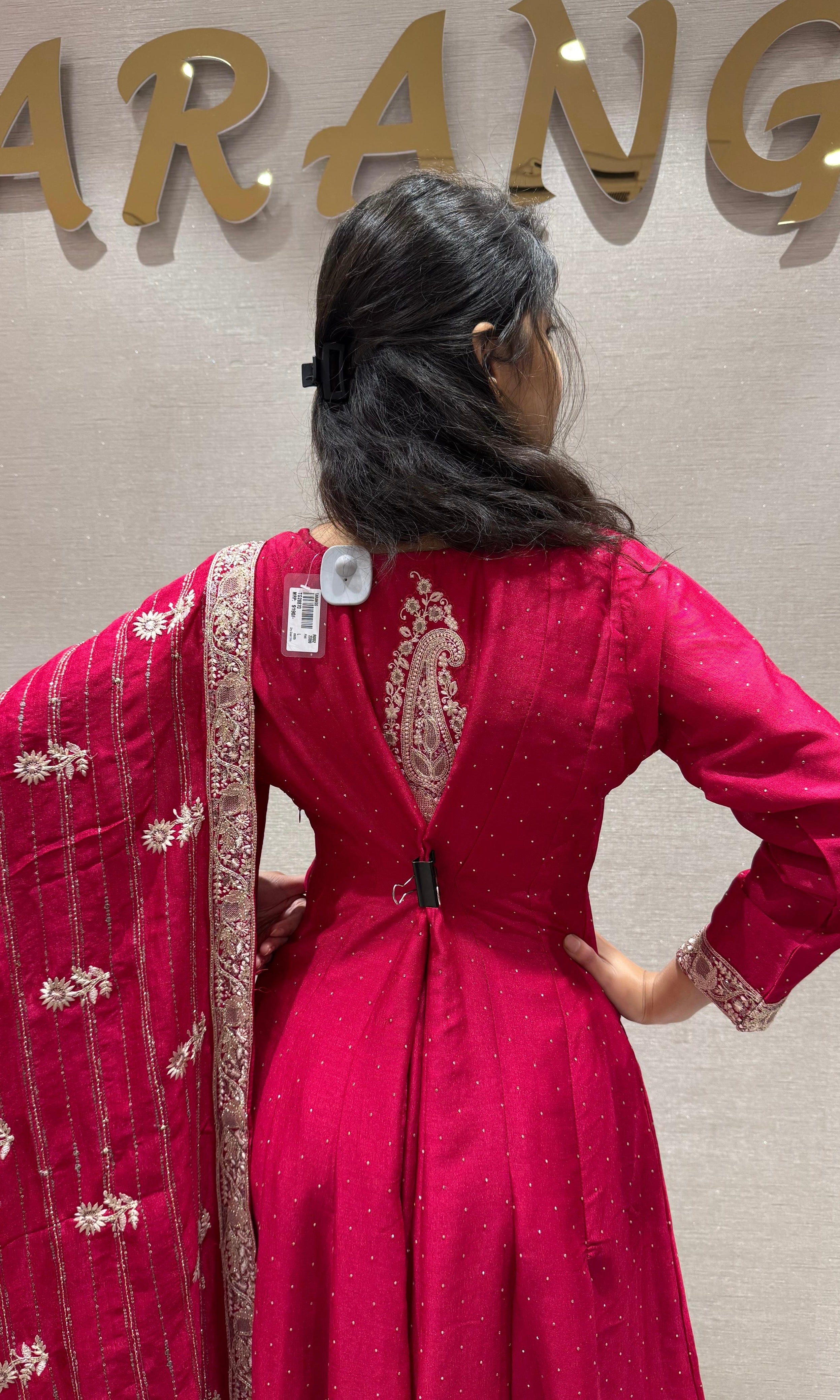 Rani Pink Graceful Anarkali Kurta Set with Dupatta