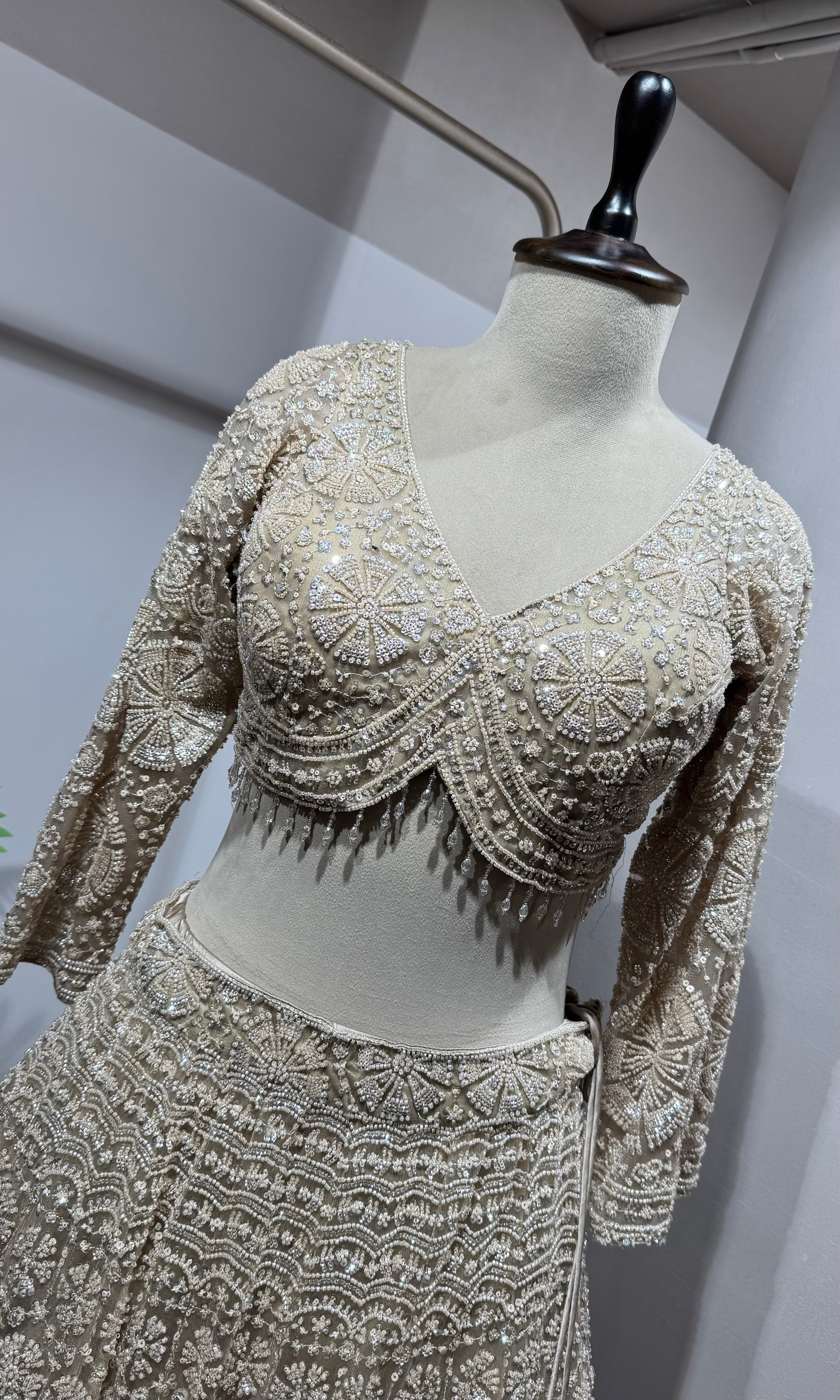 CHIKOO gold lehenga with sequins embroidery
