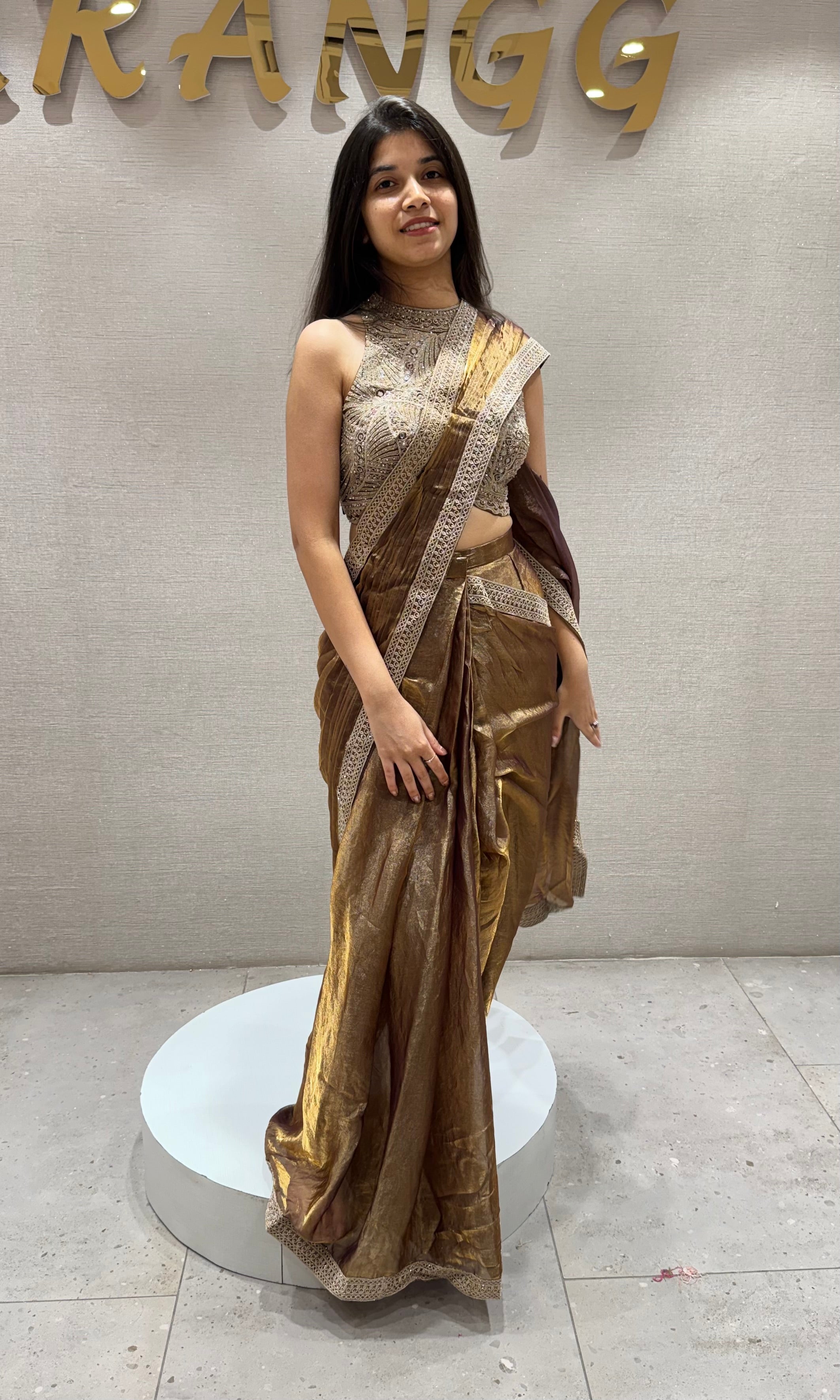 Brown Antique Shimmer SAREE