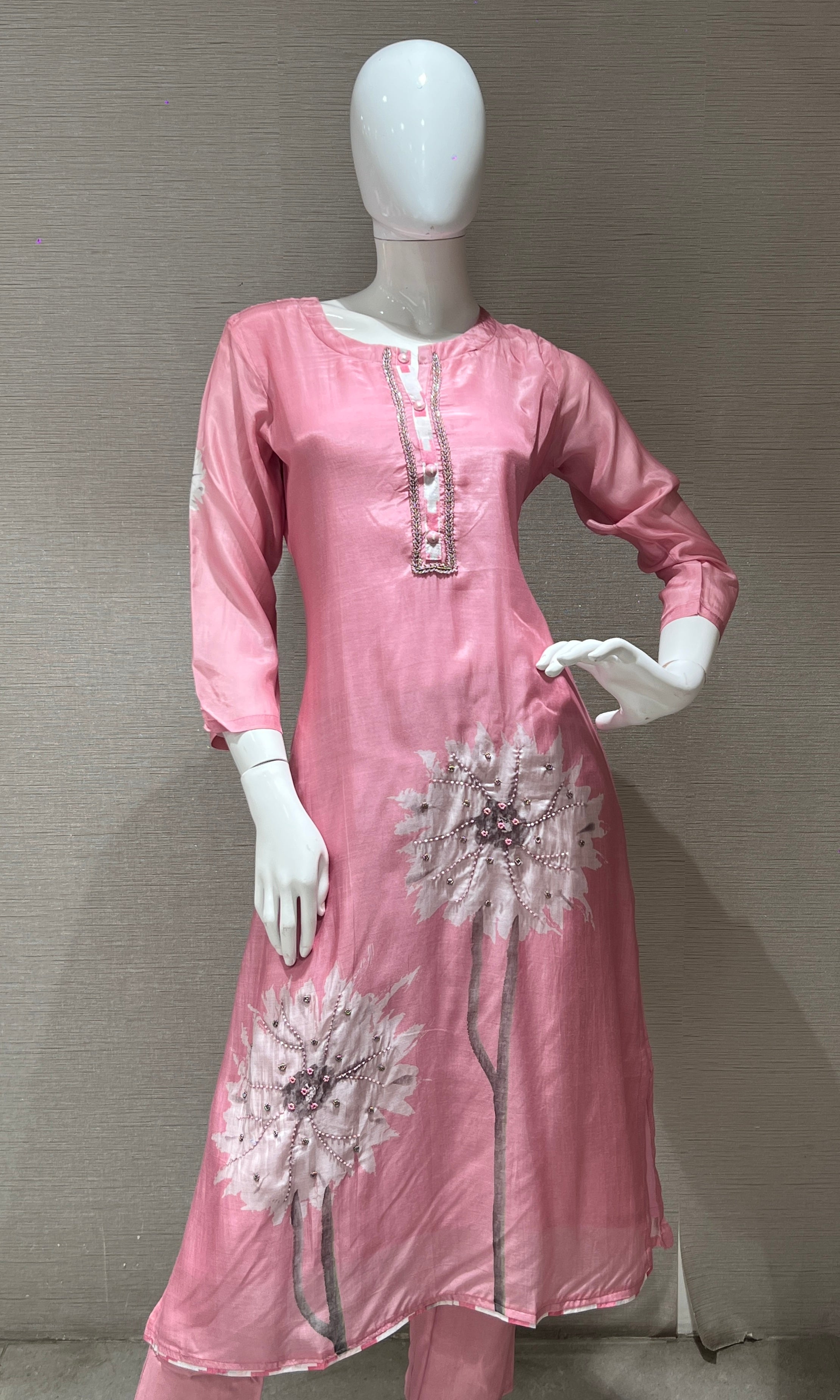 Baby pink kurta set