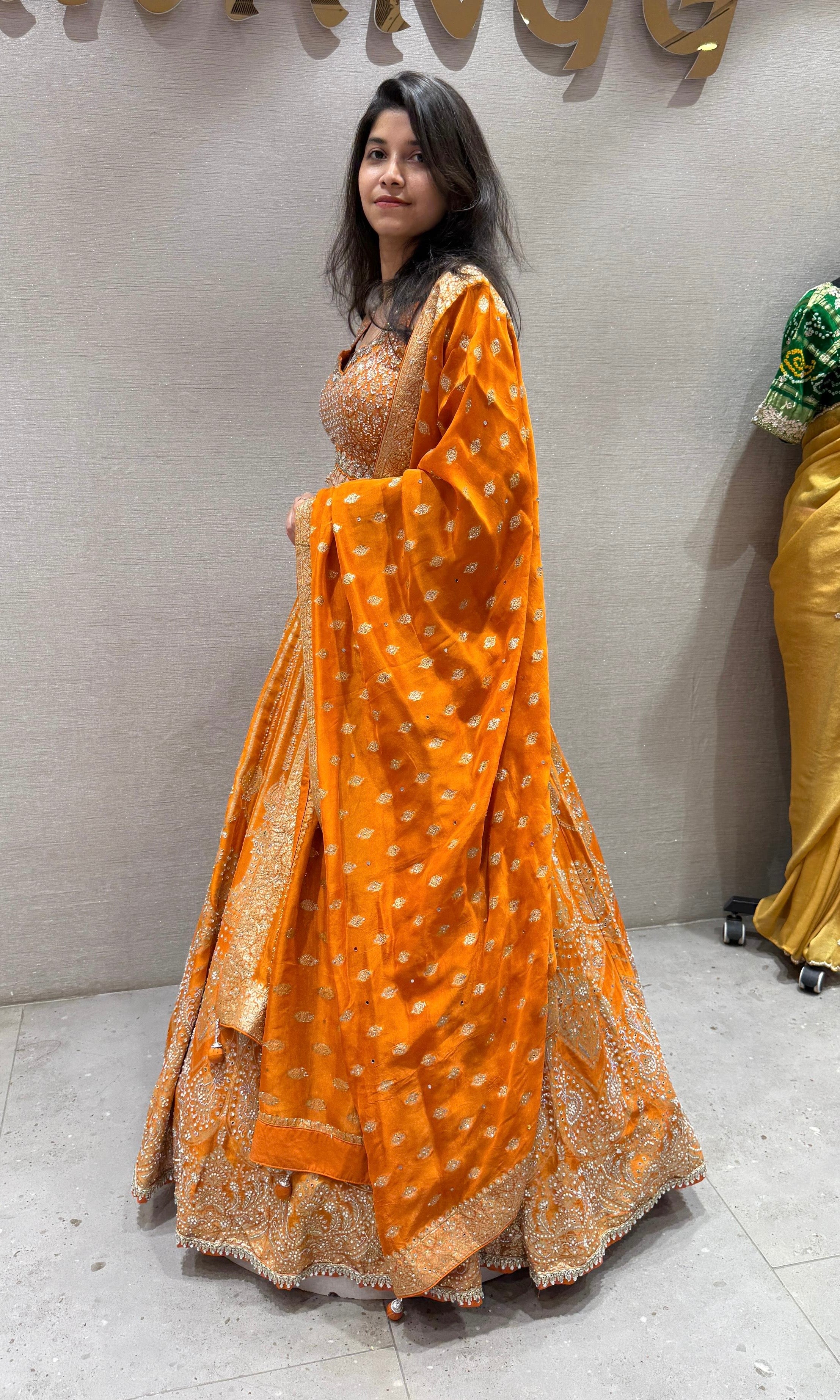 Marigold Majesty Embroidered Lehenga