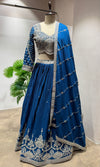 Royal Blue Lehenga with Intricate Zari Embroidery