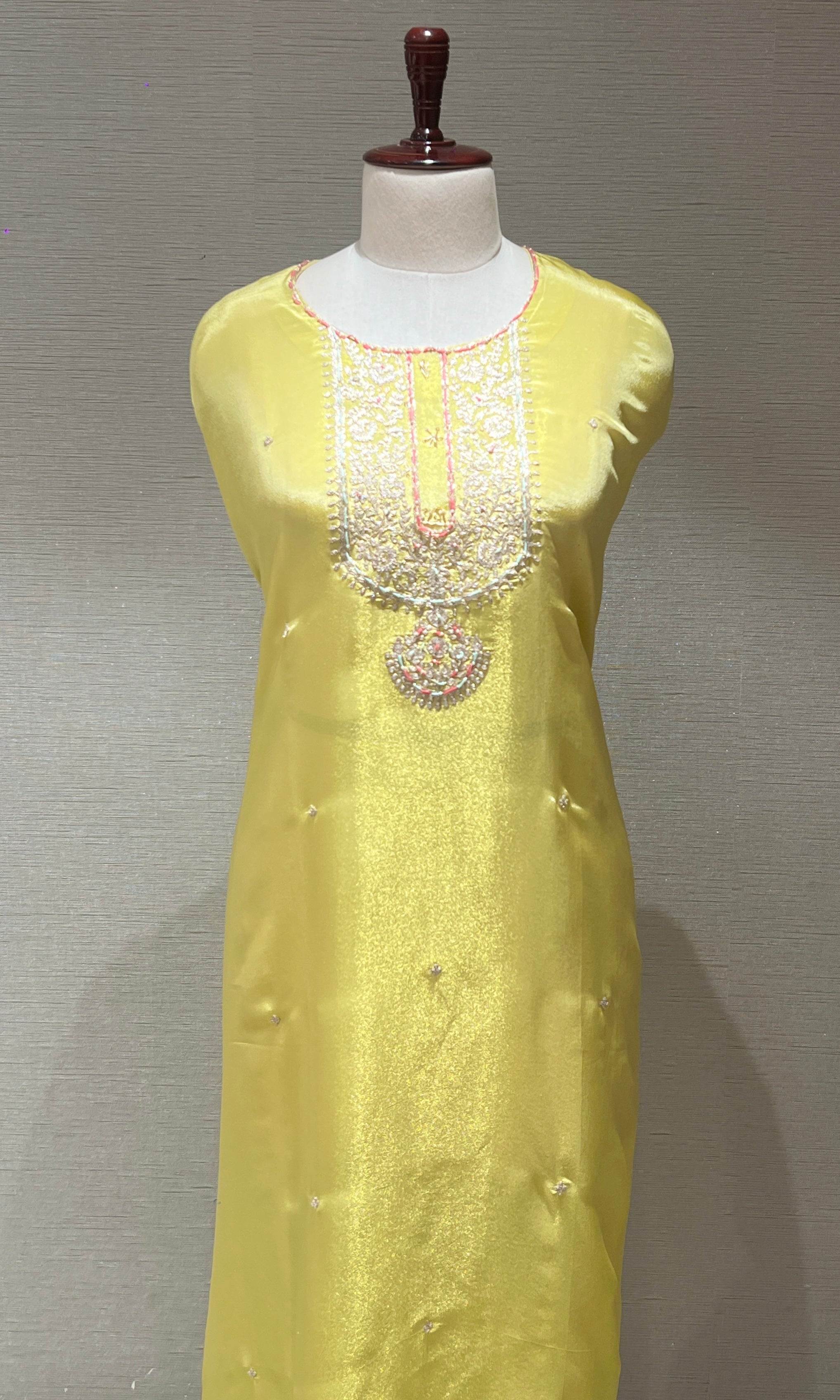 Light yellow dress material