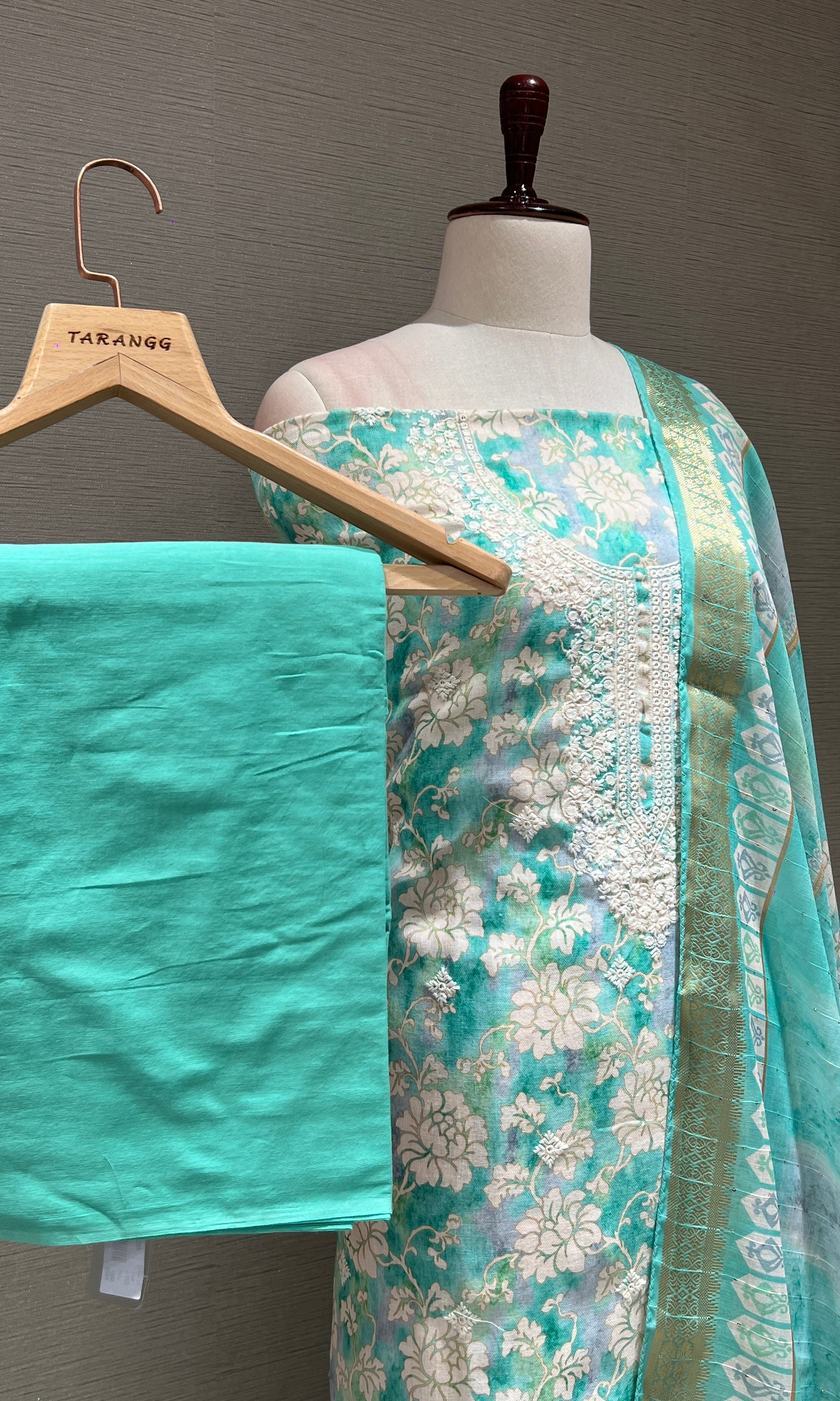 Sea Blue dress material