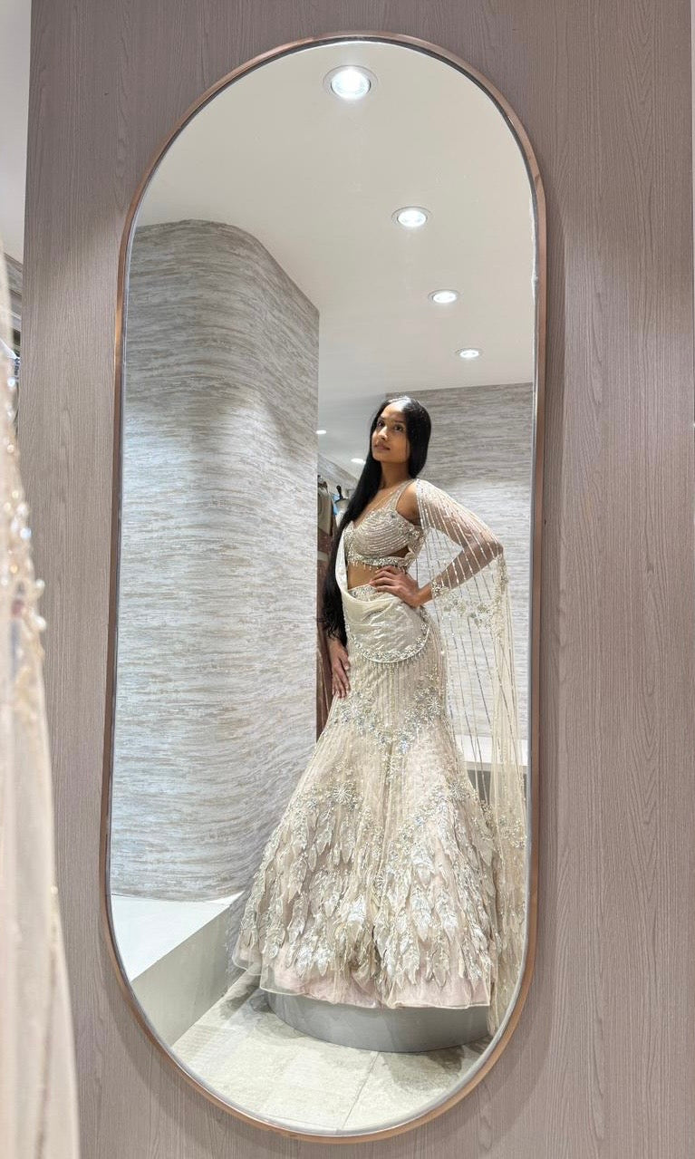 fawn Crystal Elegance Lehenga