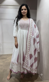 Purple Floral Embroidered Kurta with Dupatta