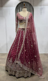 WINE Embroidered Lehenga with Dupatta