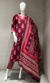 Maroon ETHNIC PRINT kurta set