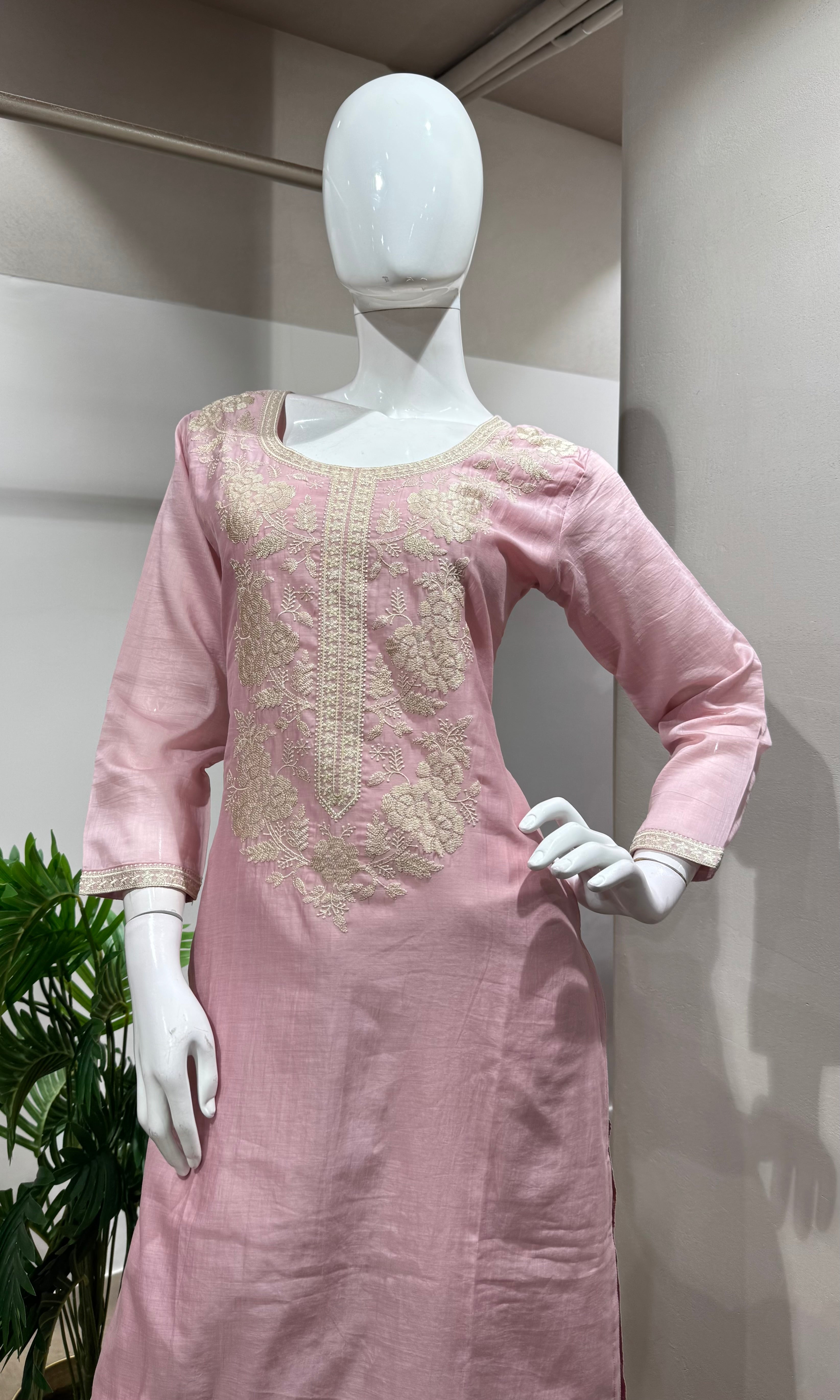 Baby Pink Pure Cotton kurta set
