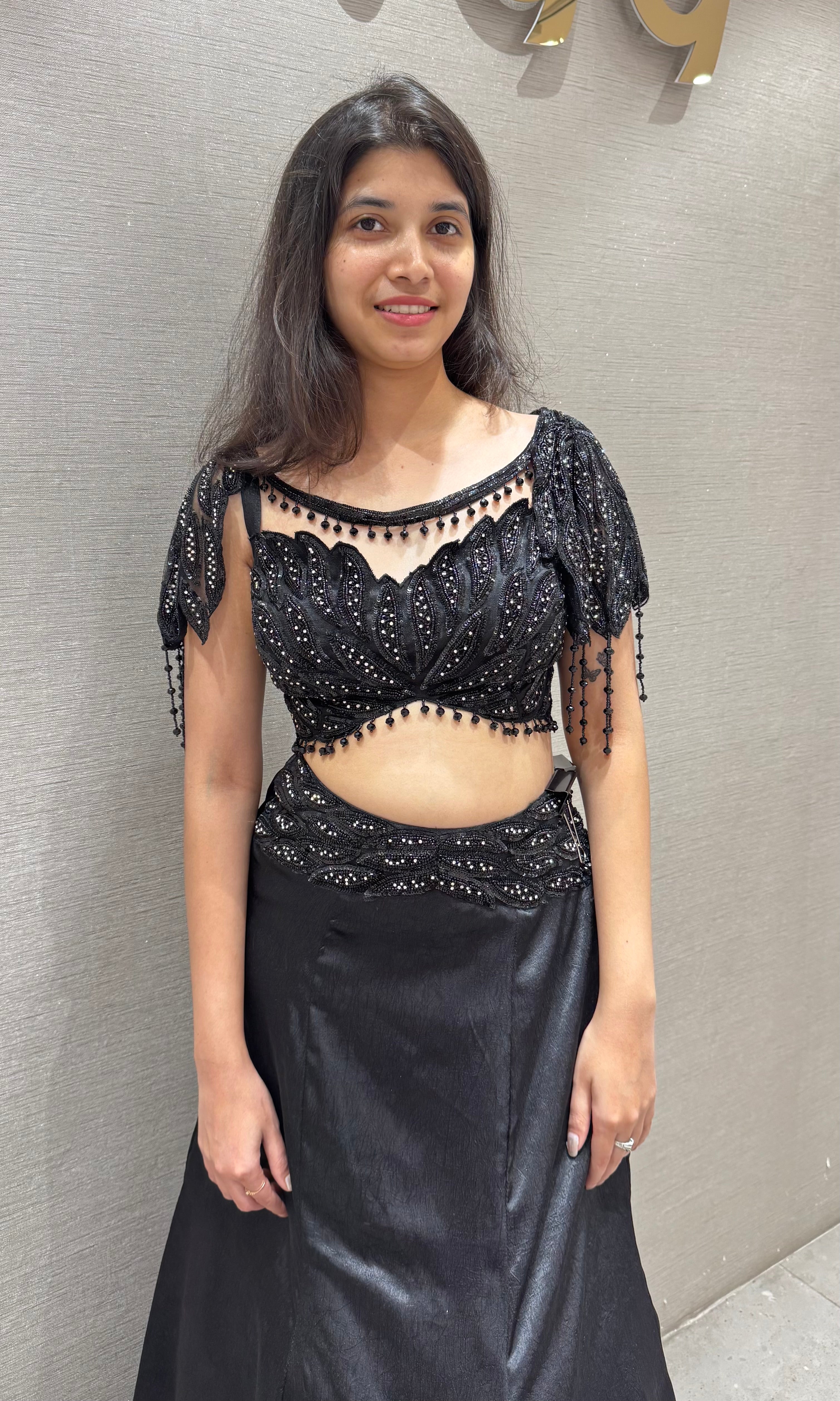 Black Lehenga WITH EMBROIDERED BLOUSE