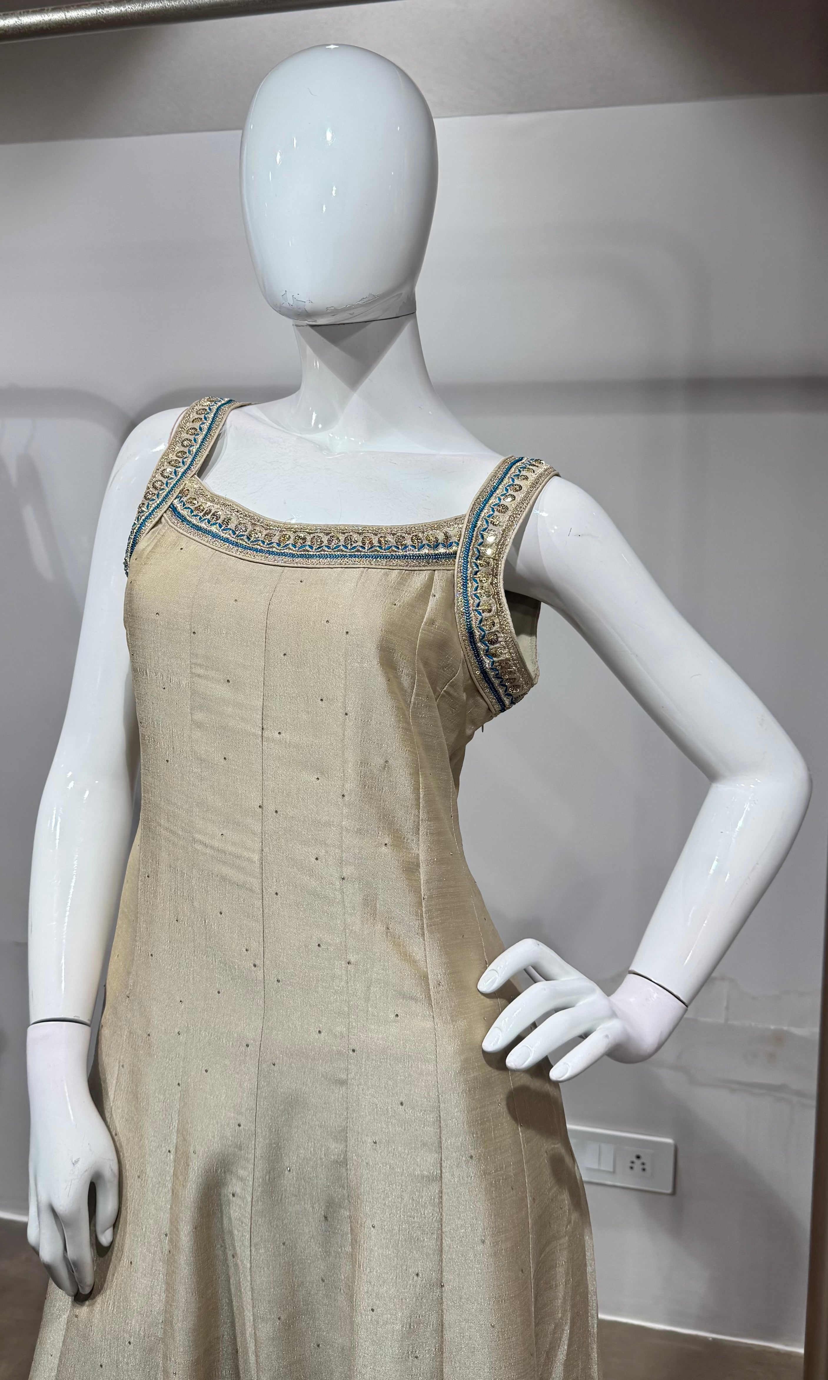 Rama Sequence Anarkali Suit with dupatta