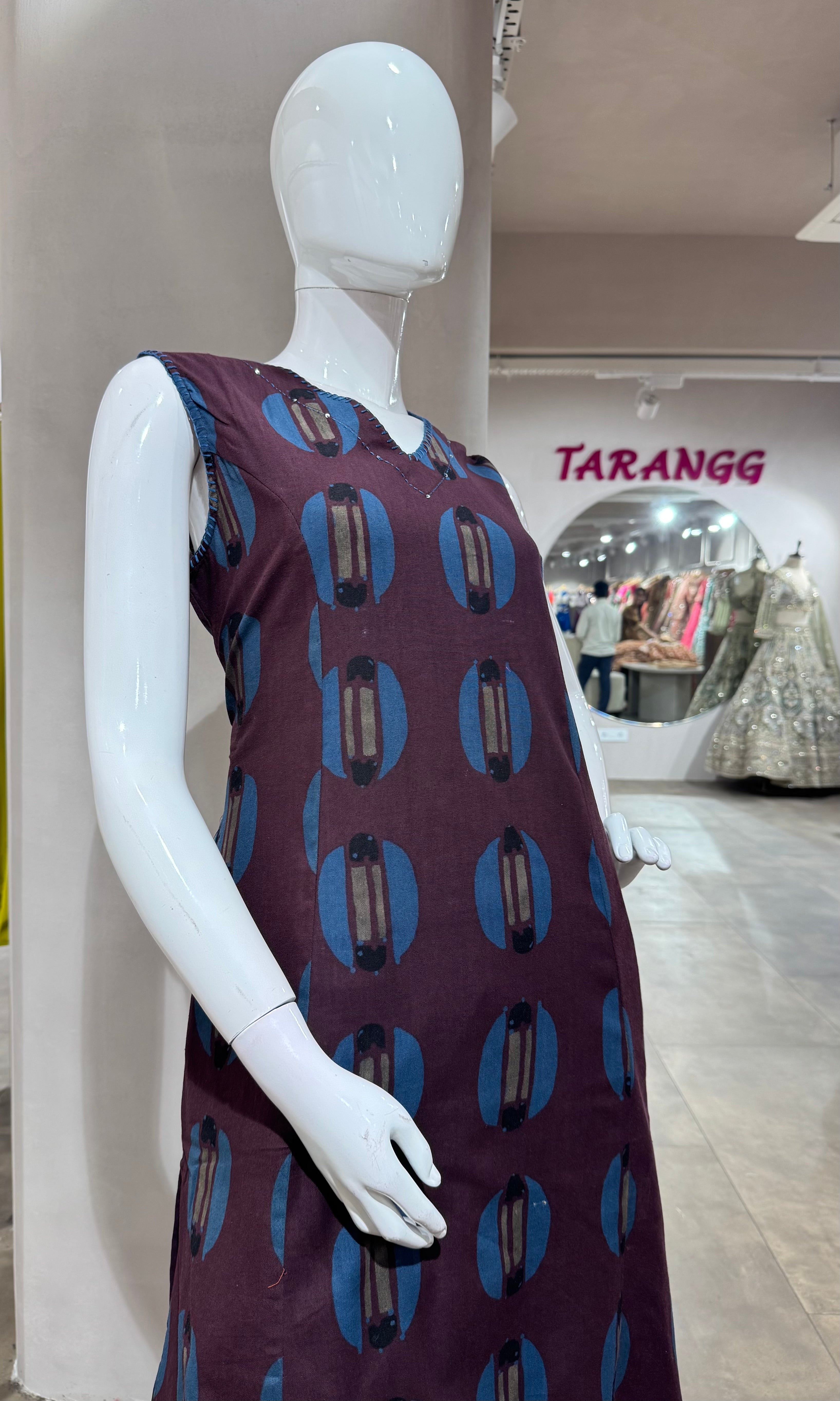 BROWN KURTI WITH BOTTOM