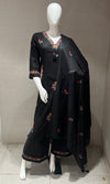 Black FLORAL EMBROIDERED kurta set