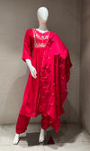 Rani pink MUL CHANDERI kurta set
