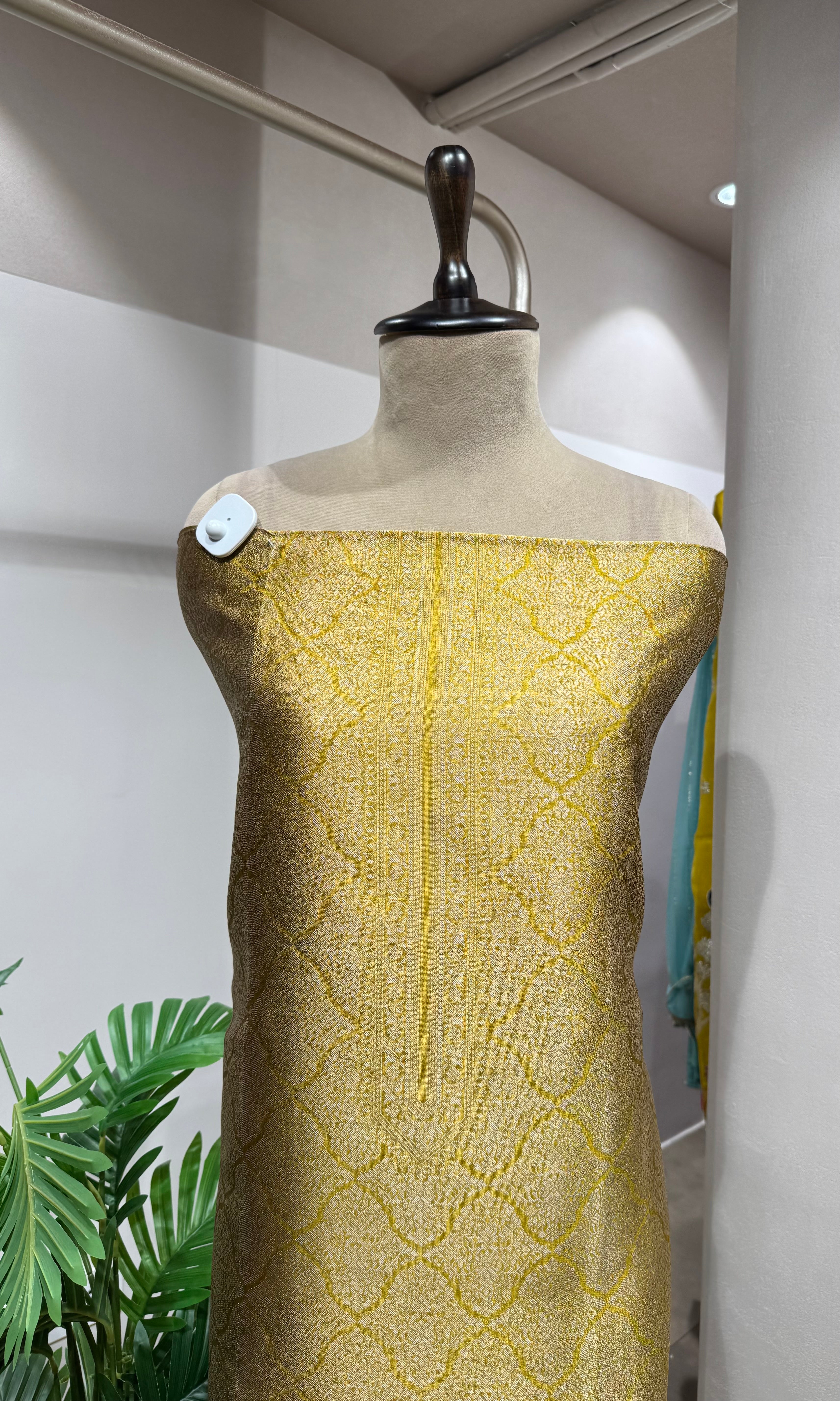 Mustard Banarasi Silk DRESS MATERIAL