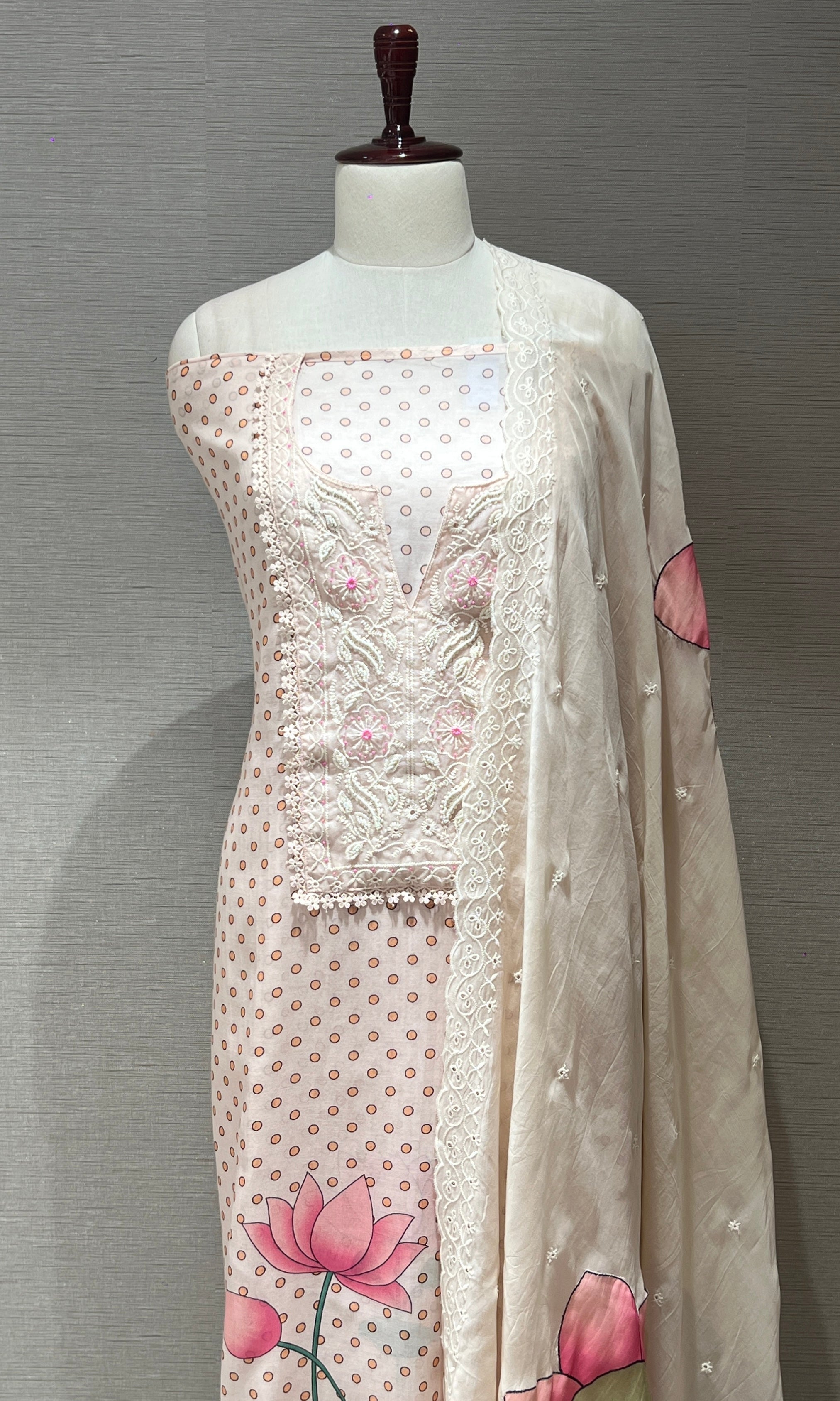 Light pink dress material
