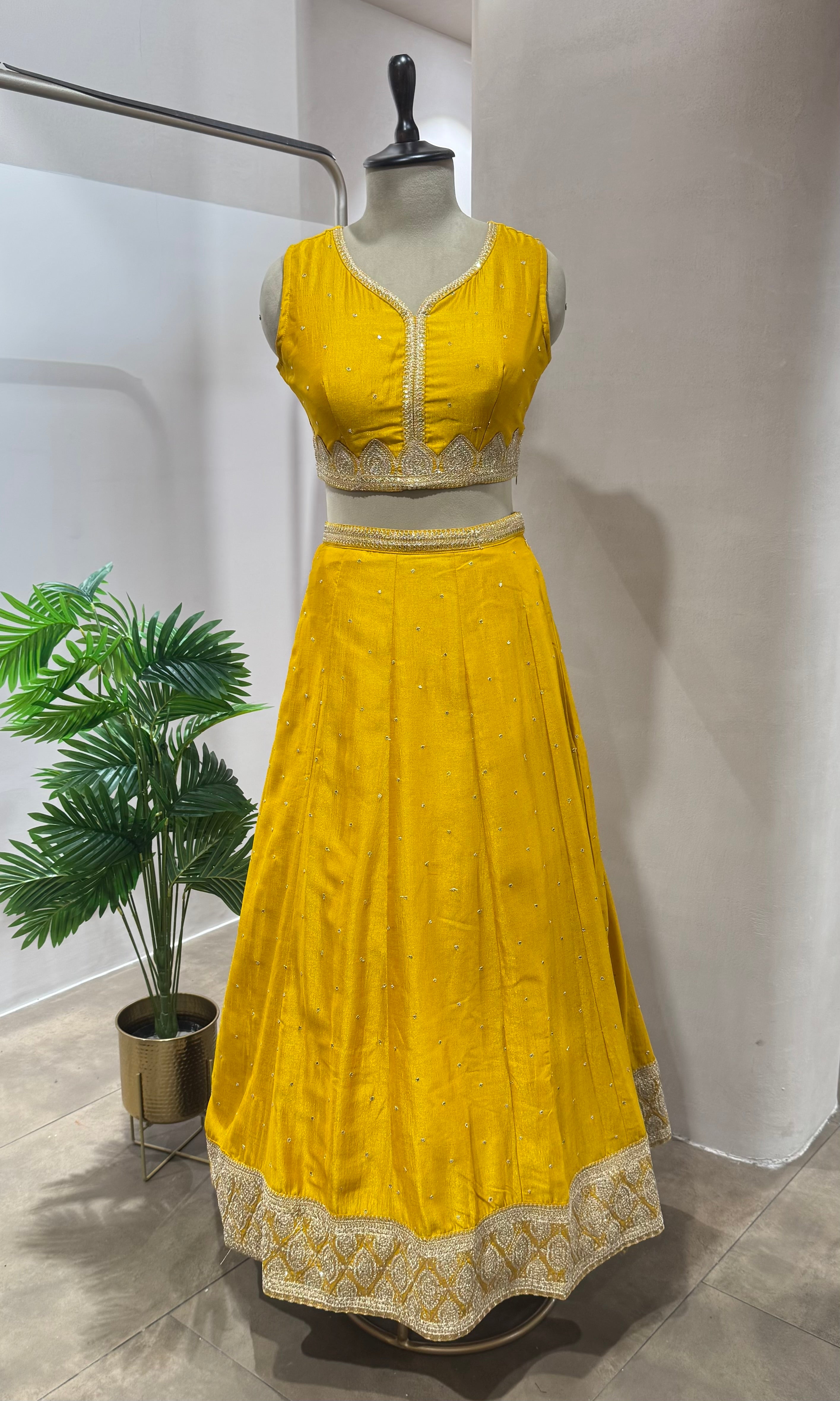 Yellow EMBELLISHED LEHENGA WITH DUPATTA