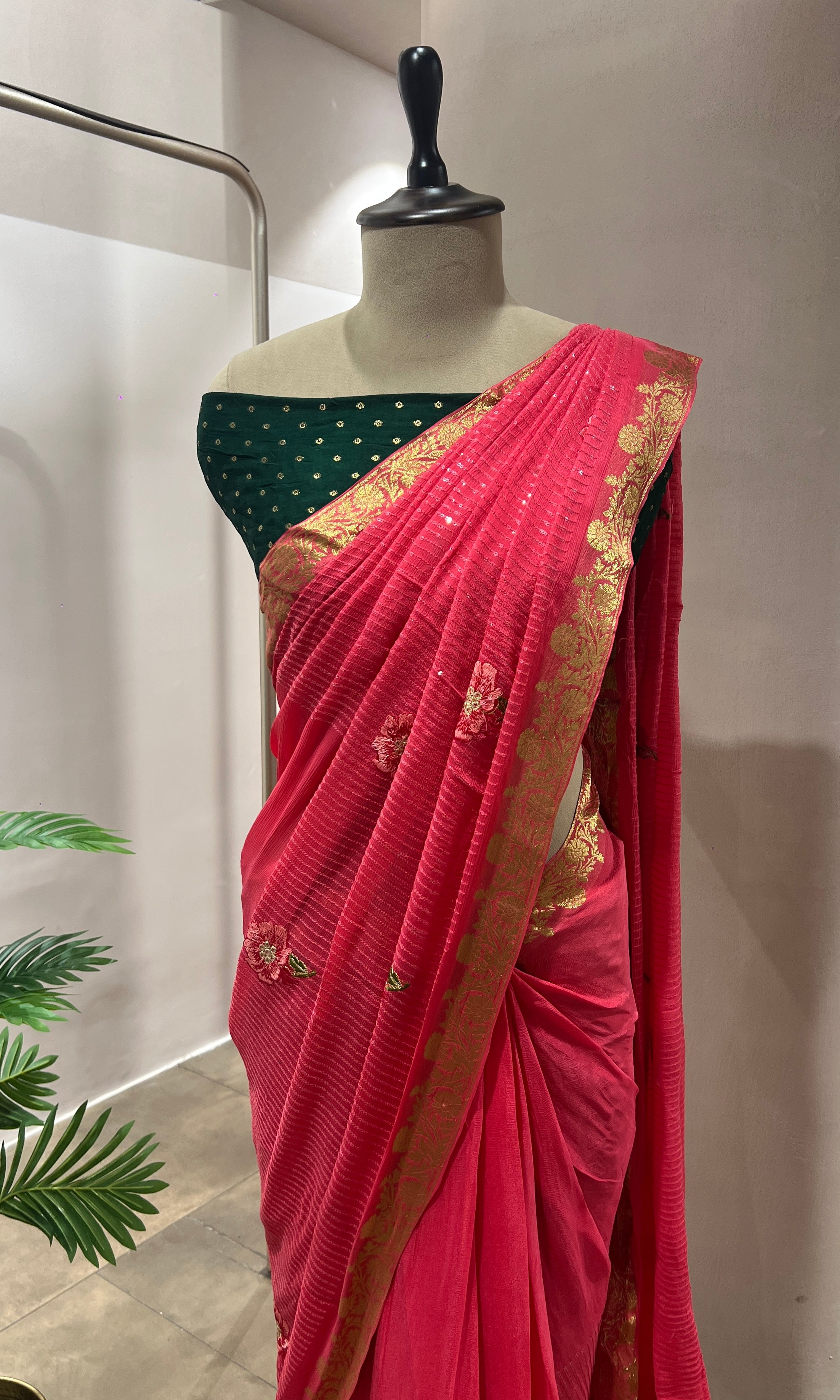 Pink FLORAL FANCY saree