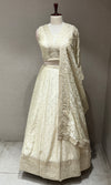Elegant White Intricate Embroidery Lehenga