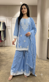 Blue Embroidered sharara set