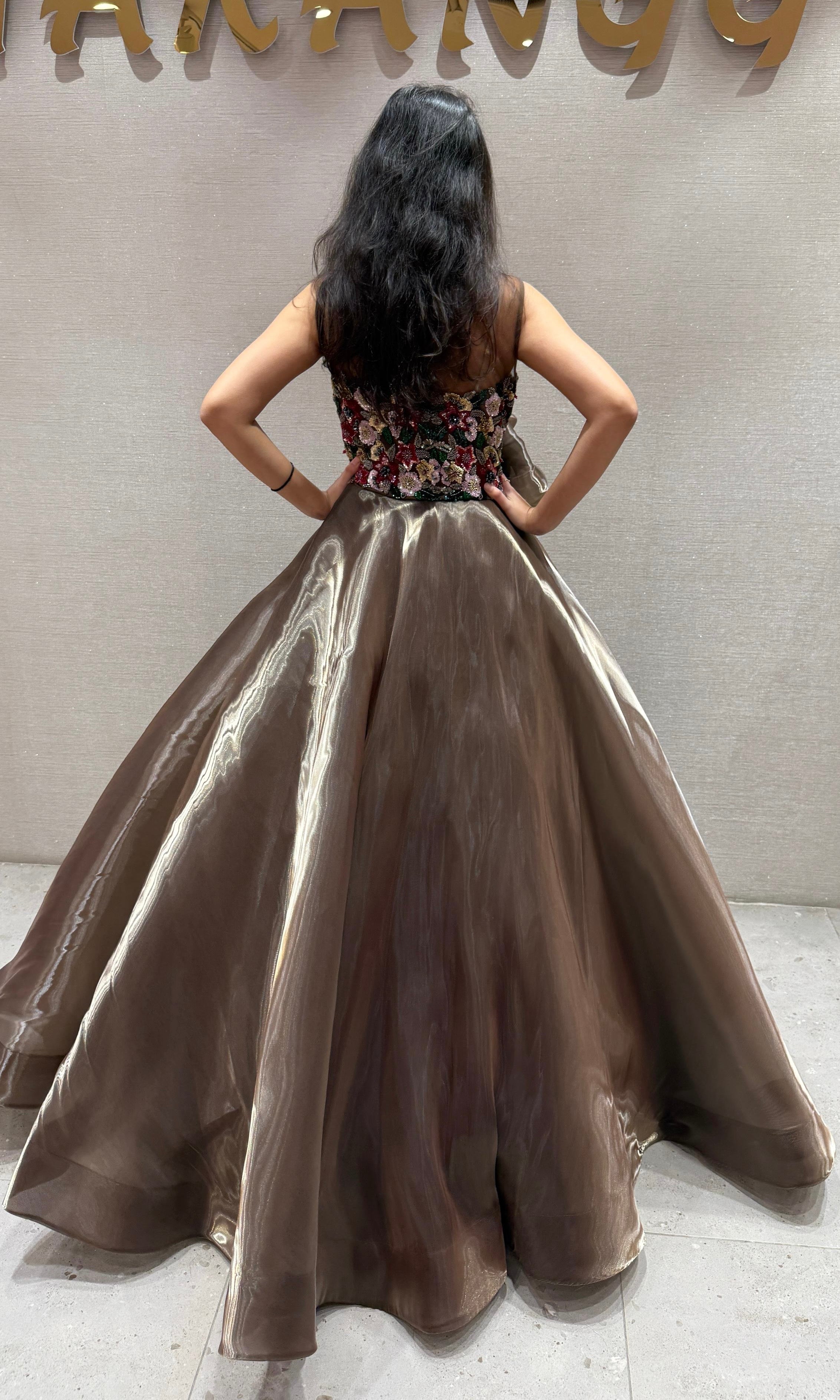 Champagne Dream Floral Ball Gown