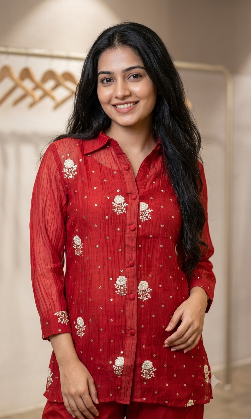 Rani floral motif cord set