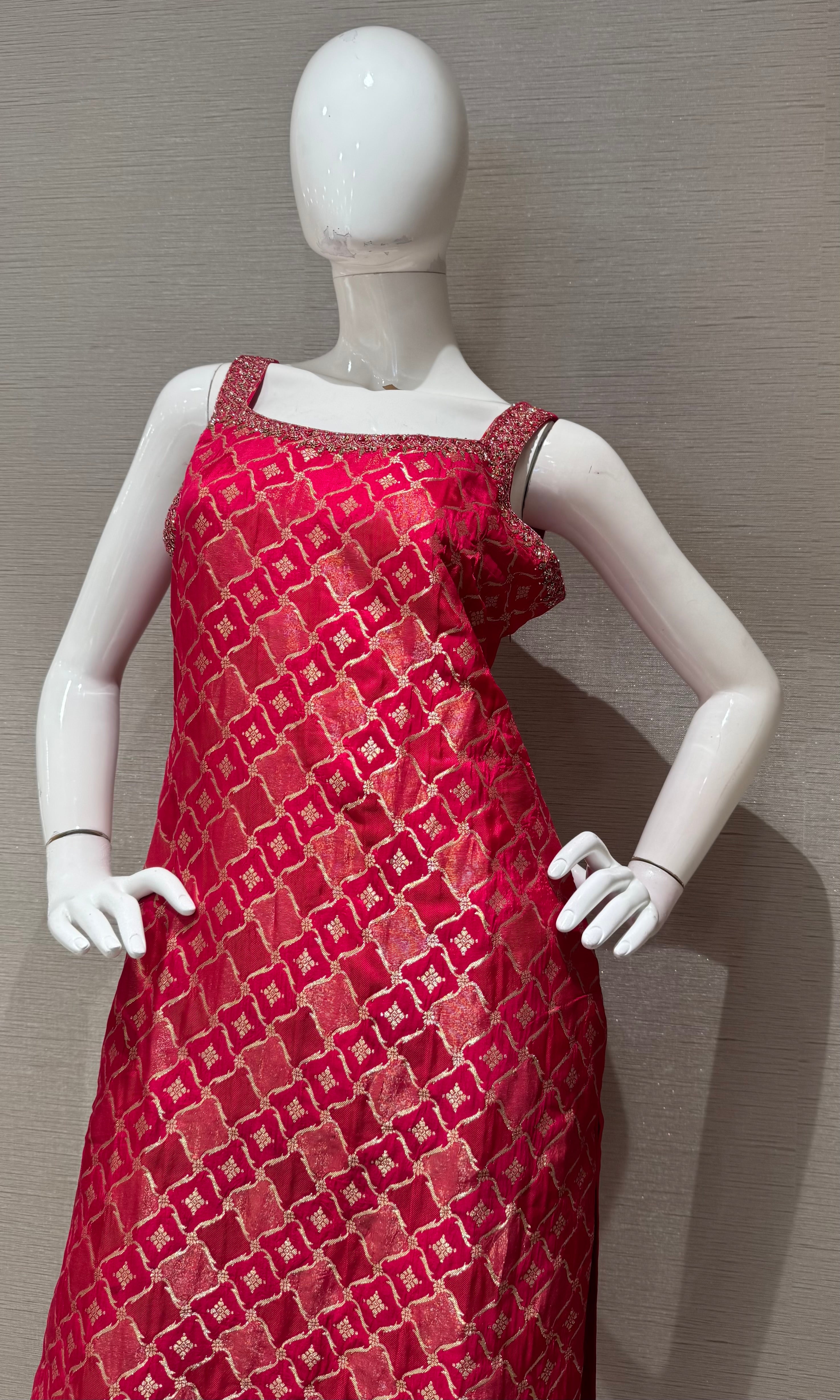 Pink Geometric Ethnic Kurta Set