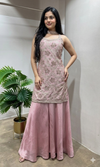 Blush Pink FLORAL Embroidered Sharara Set