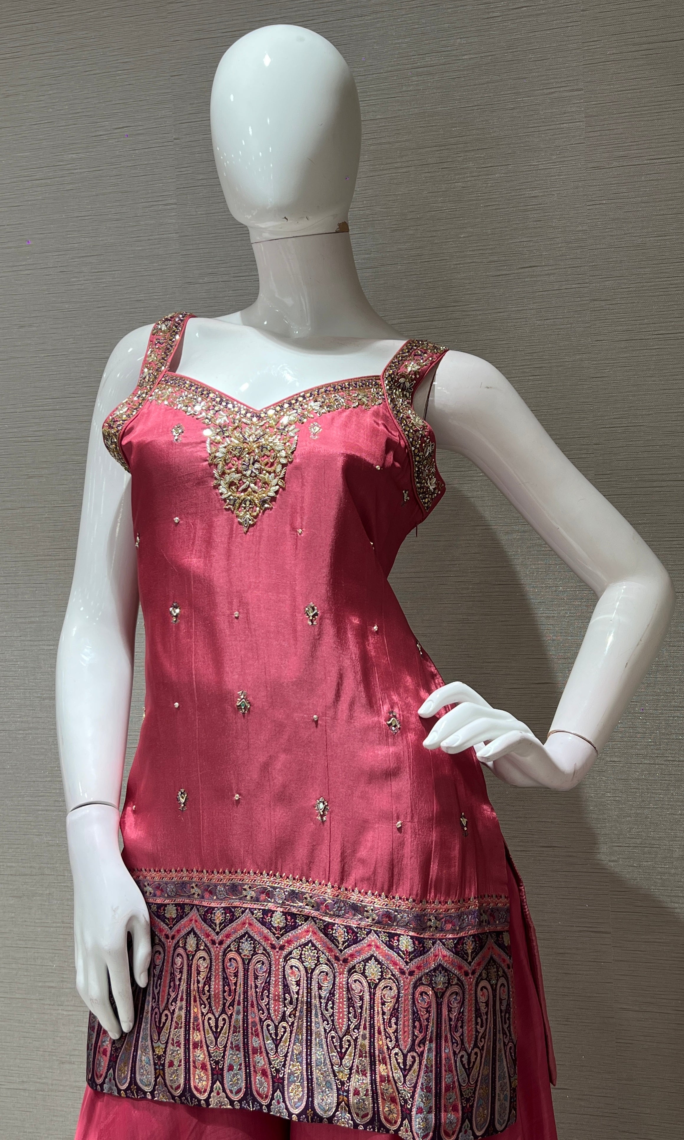 Pink EMBELLISHED SHARARA SET