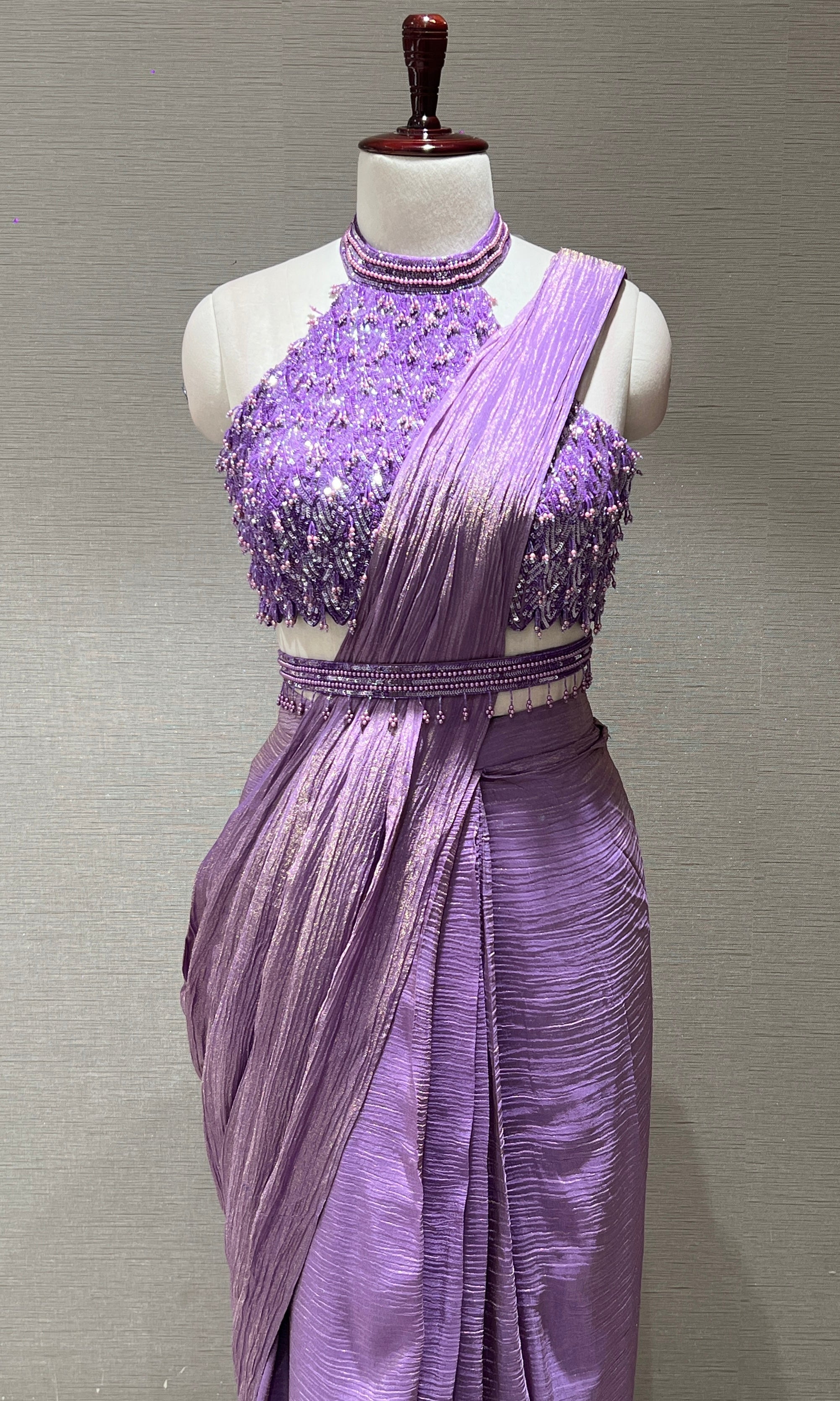 Purple one minute saree