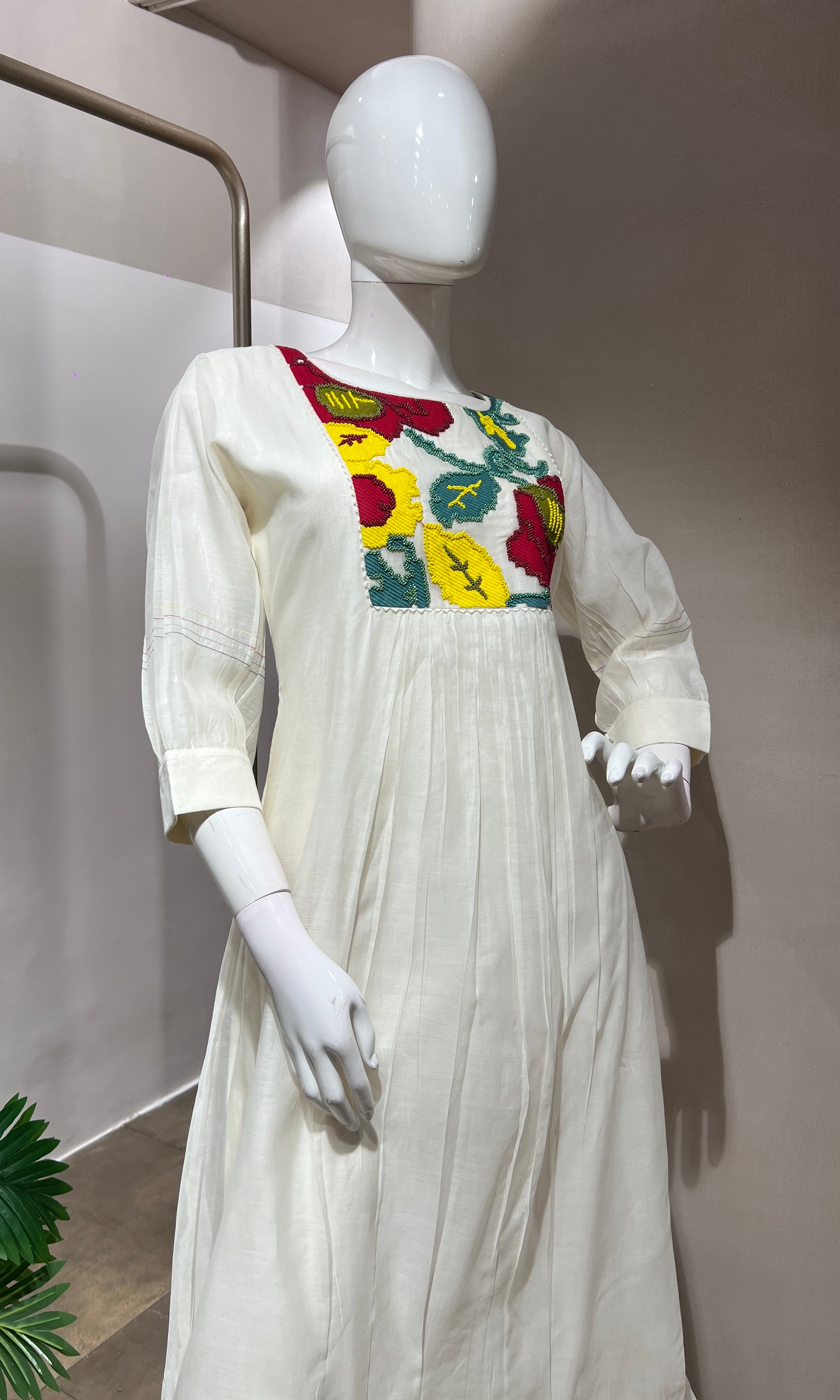 IVORY bead work kurti top