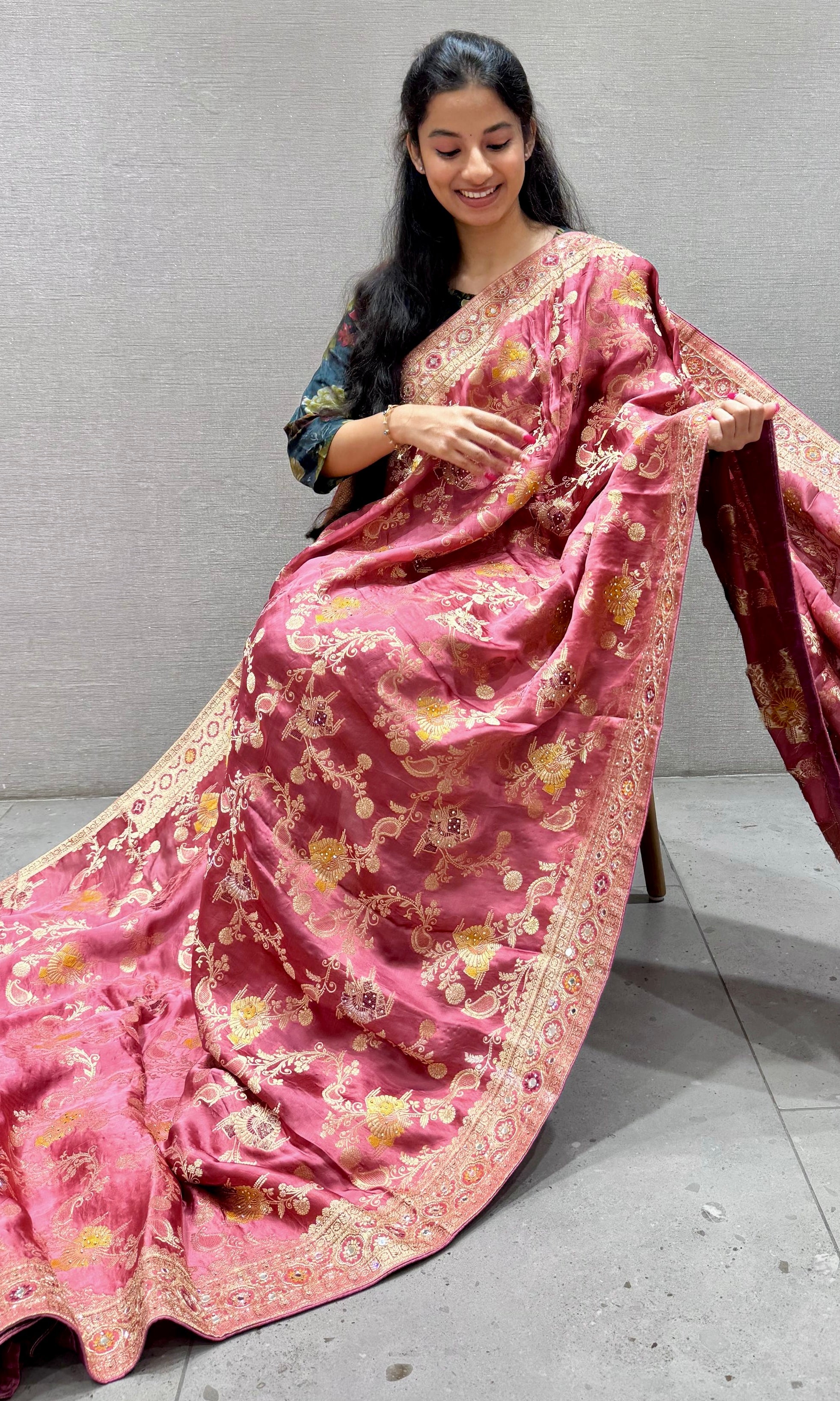 Onion pink saree